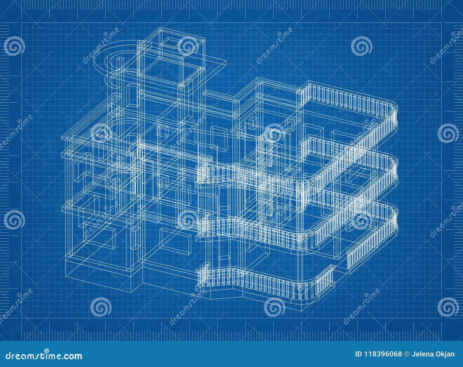 Big House Architect Blueprint Stock Illustration Illustration of engineer, geometry 118396068