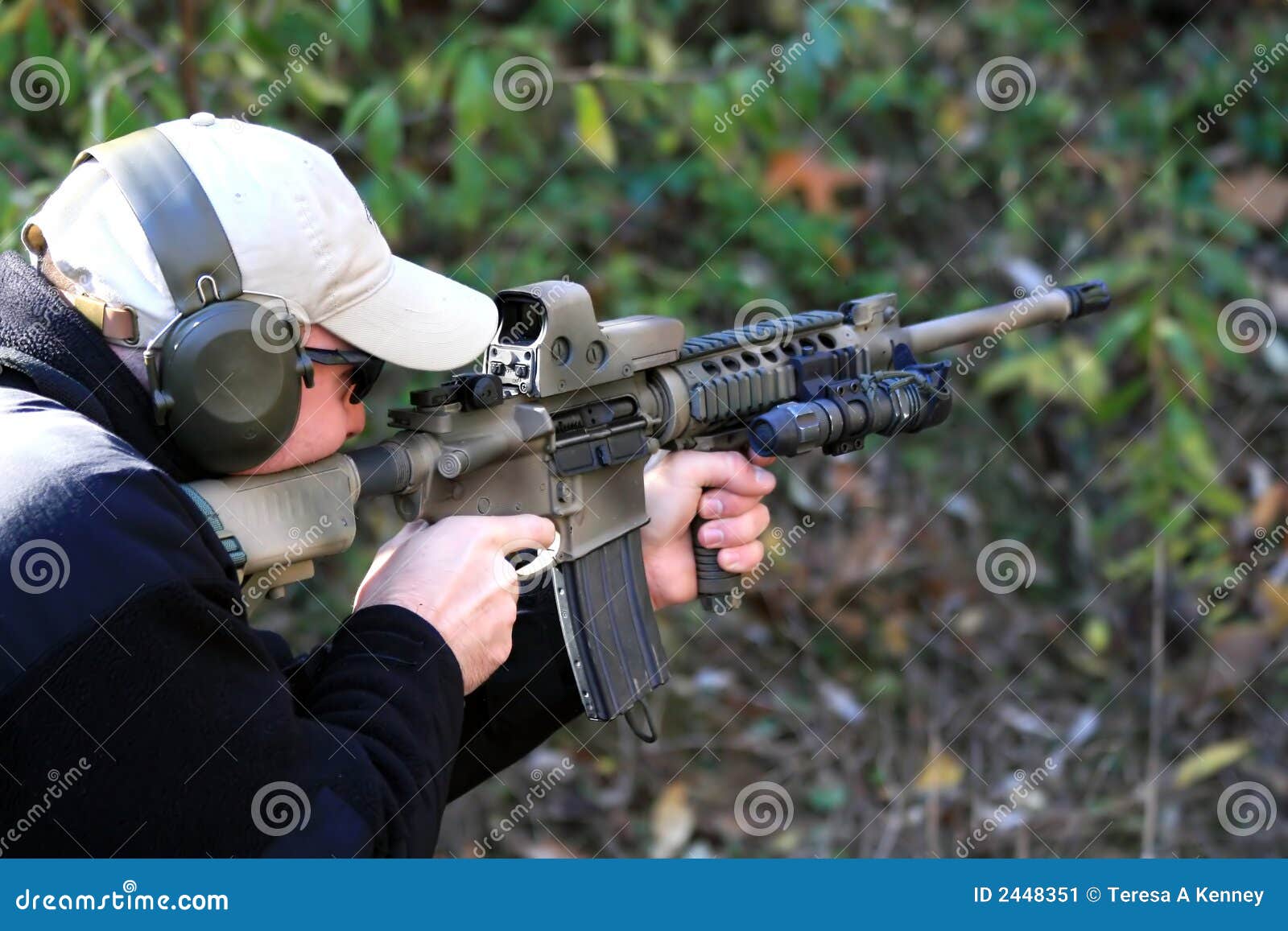 Shooter Pointing AR15 stock image. Image of outdoors, ar15 2448351