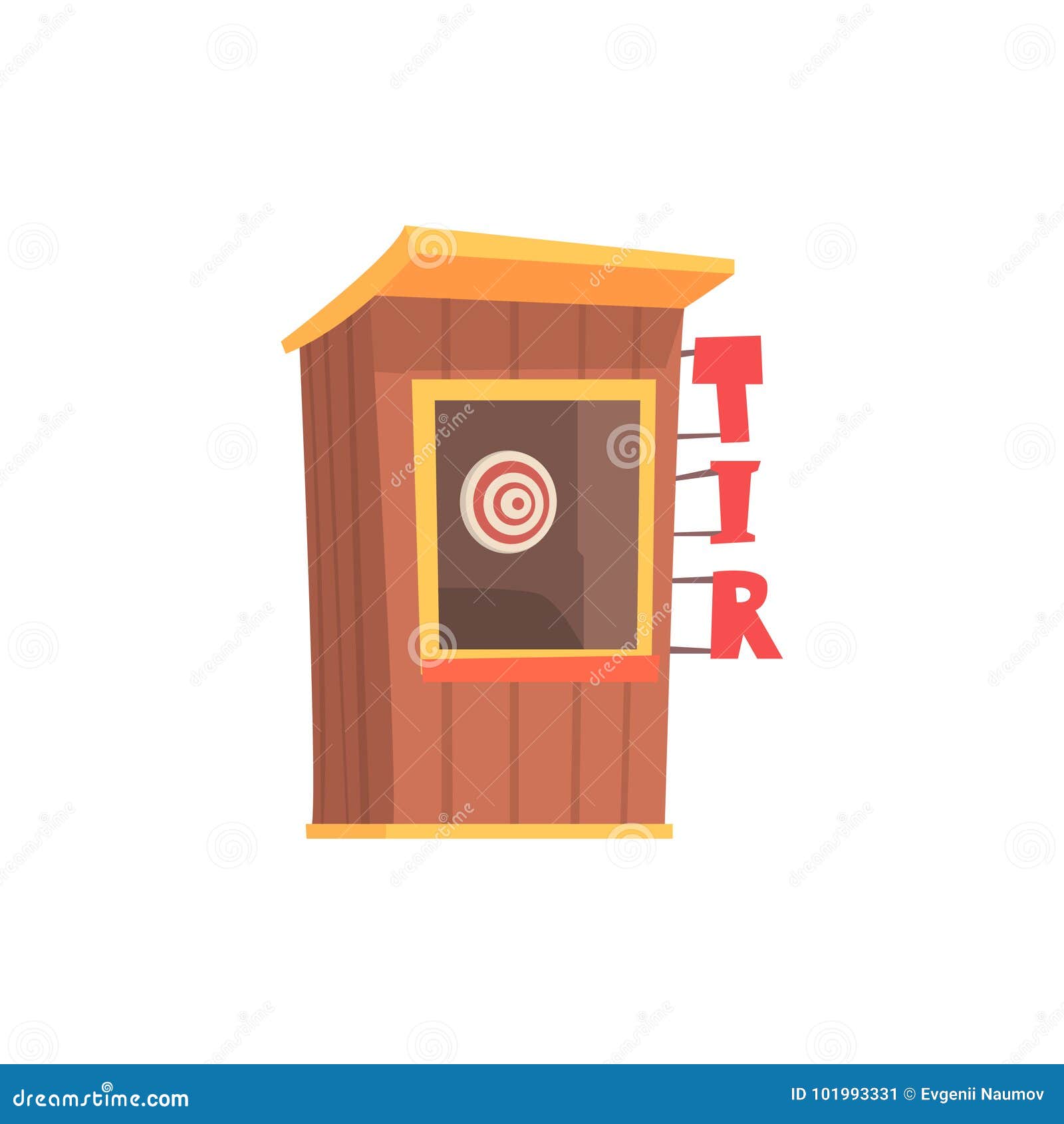 Shooting Gallery Booth, Tir Cartoon Vector Illustration Stock Vector