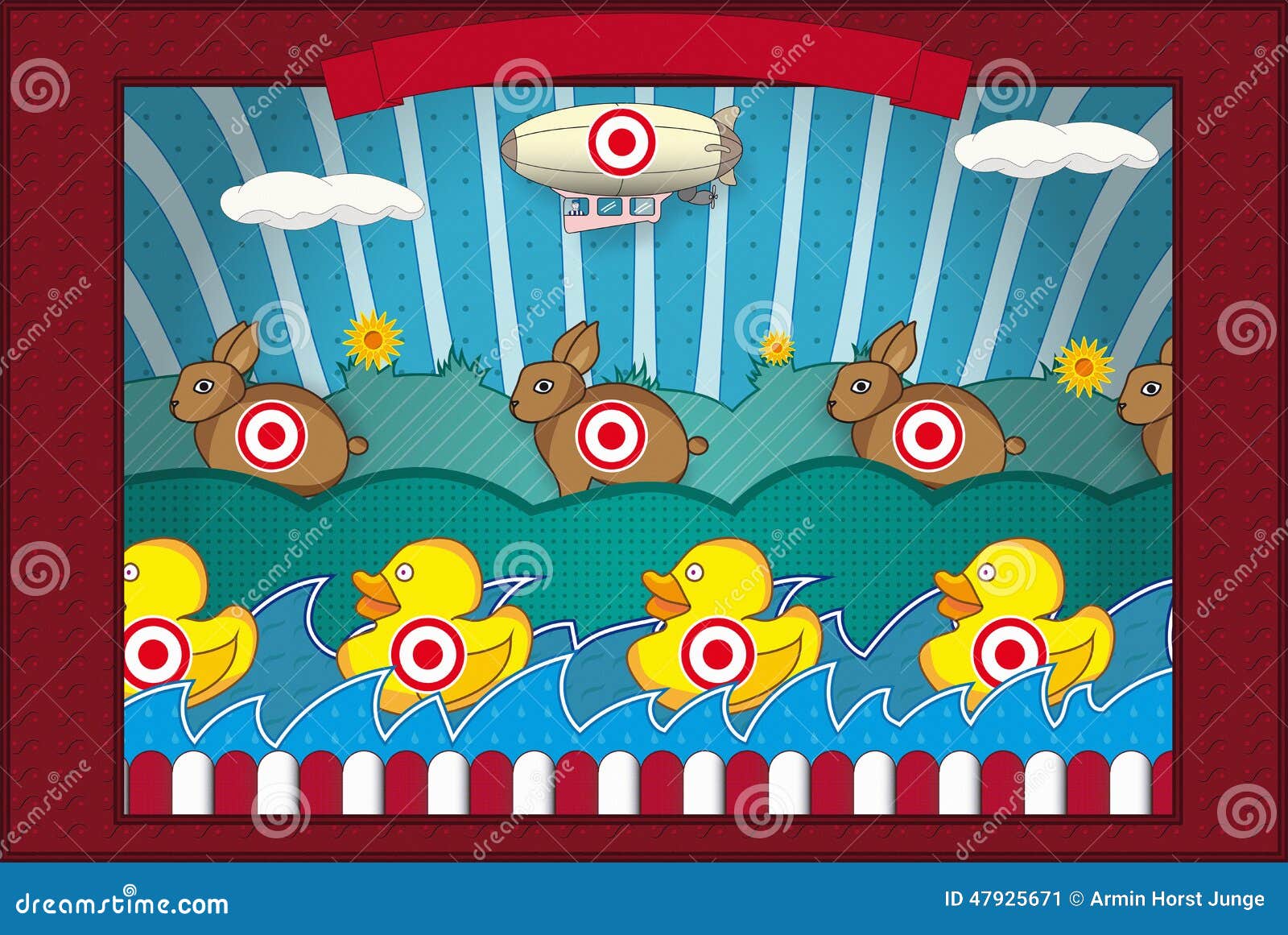 Man In Shooting Gallery Vector Illustration 182029872