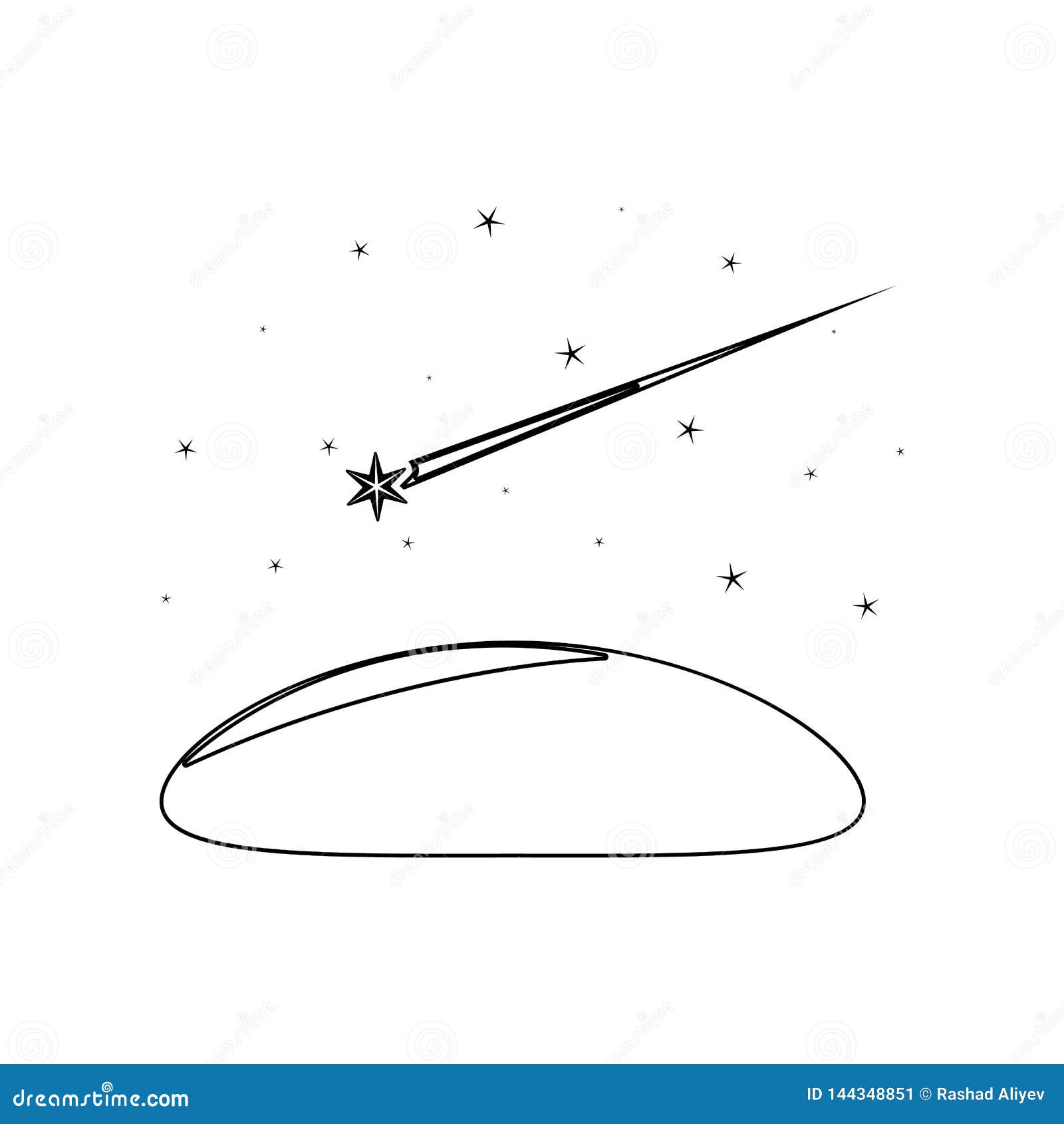 Shooting Star in the Sky Icon. Element of Stars for Mobile Concept and