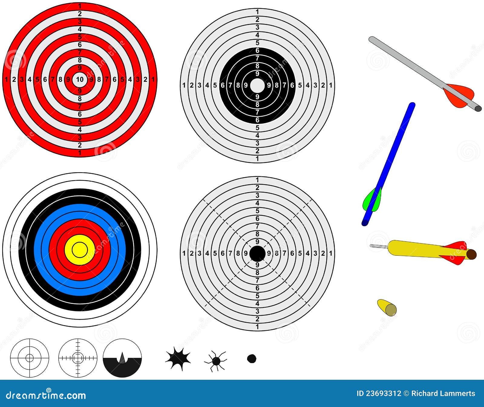 Shooting Targets and Projectiles Stock Vector Illustration of game