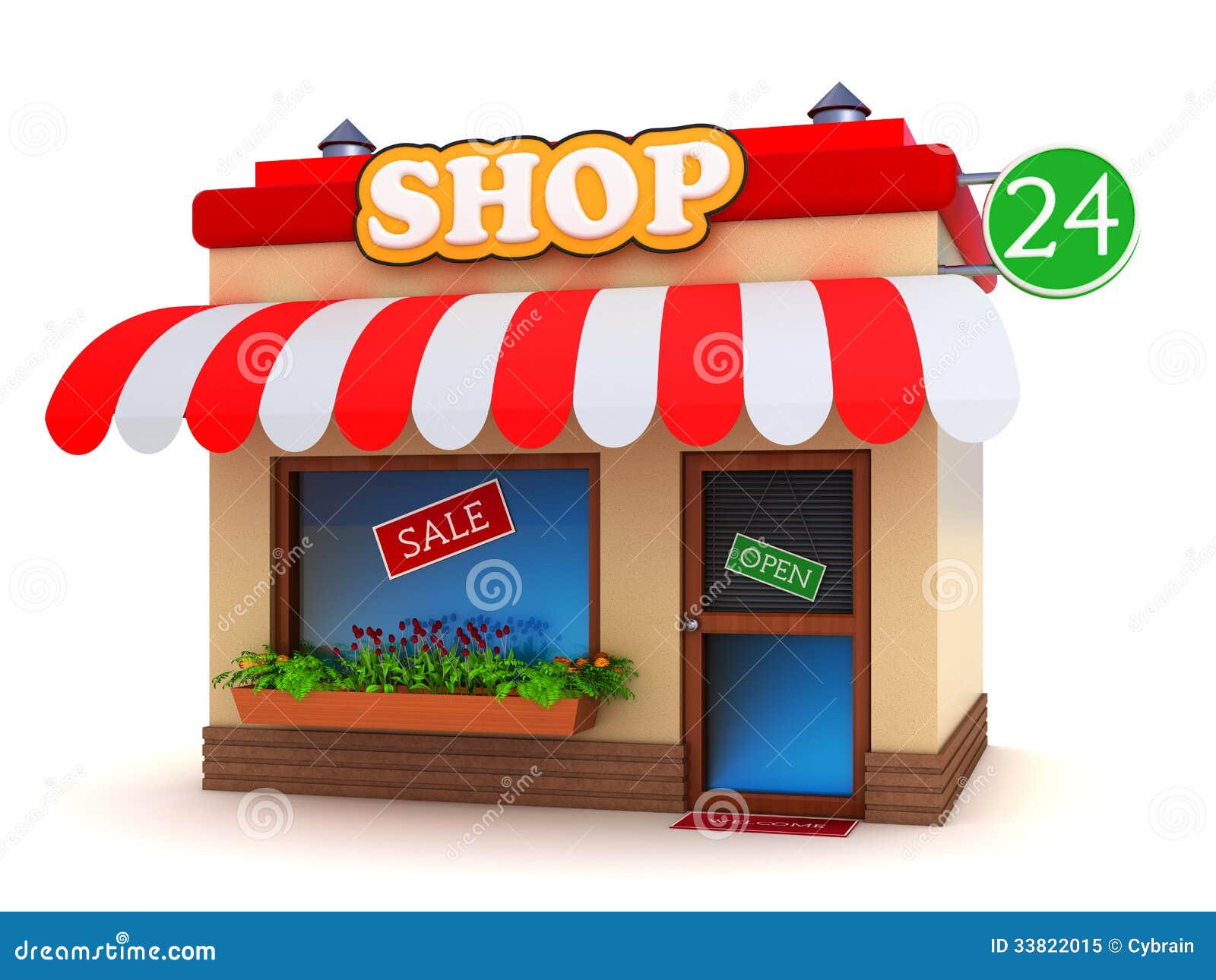 Shop building stock illustration. Illustration of online - 33822015