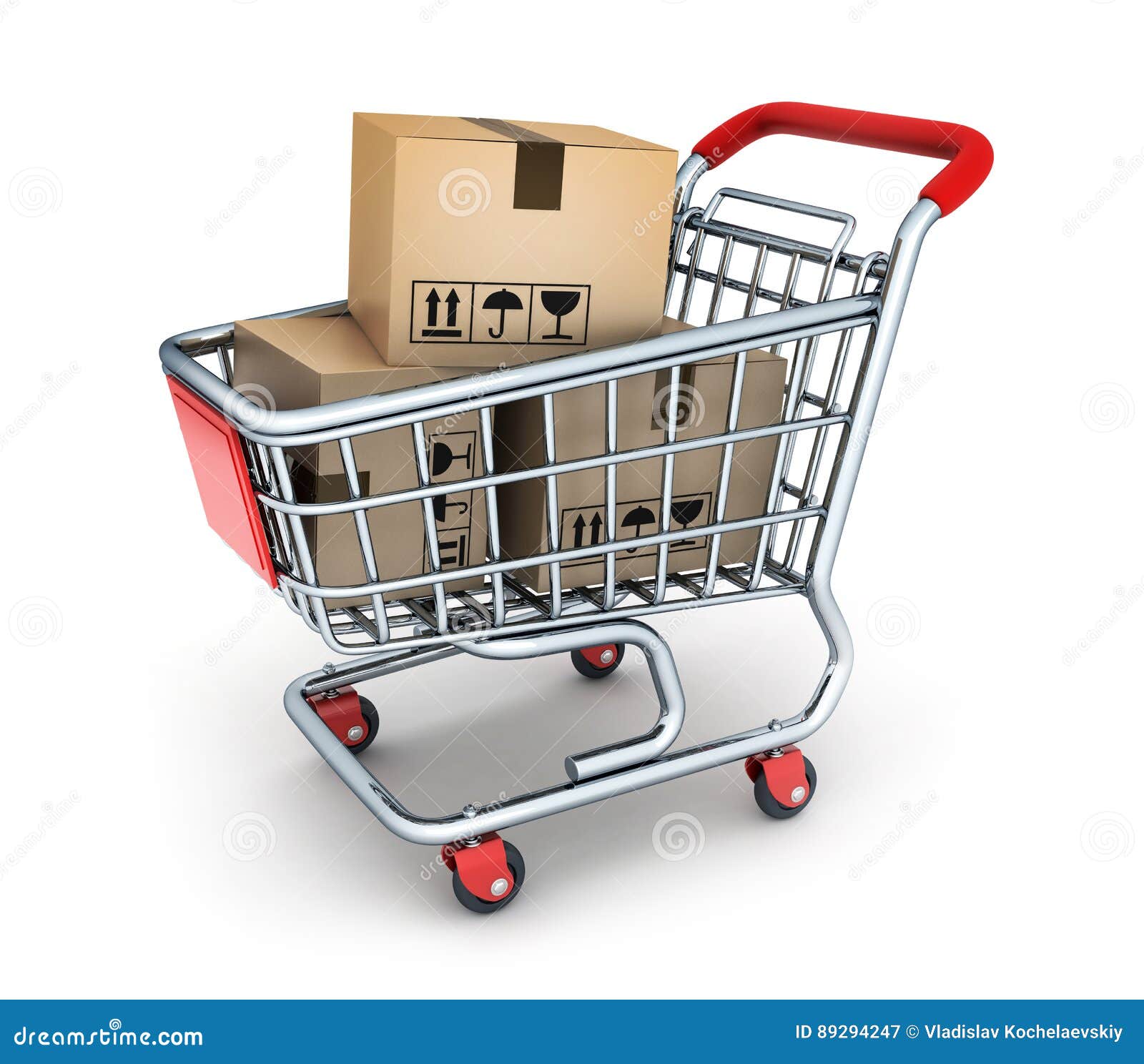 shop cart and box commodity