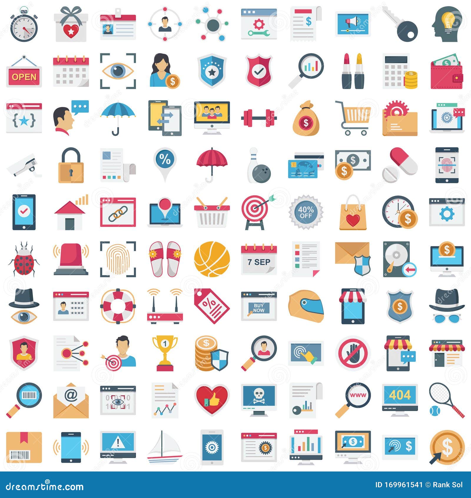 shop and commerce color  icons set every single icon can be easily modified or edited