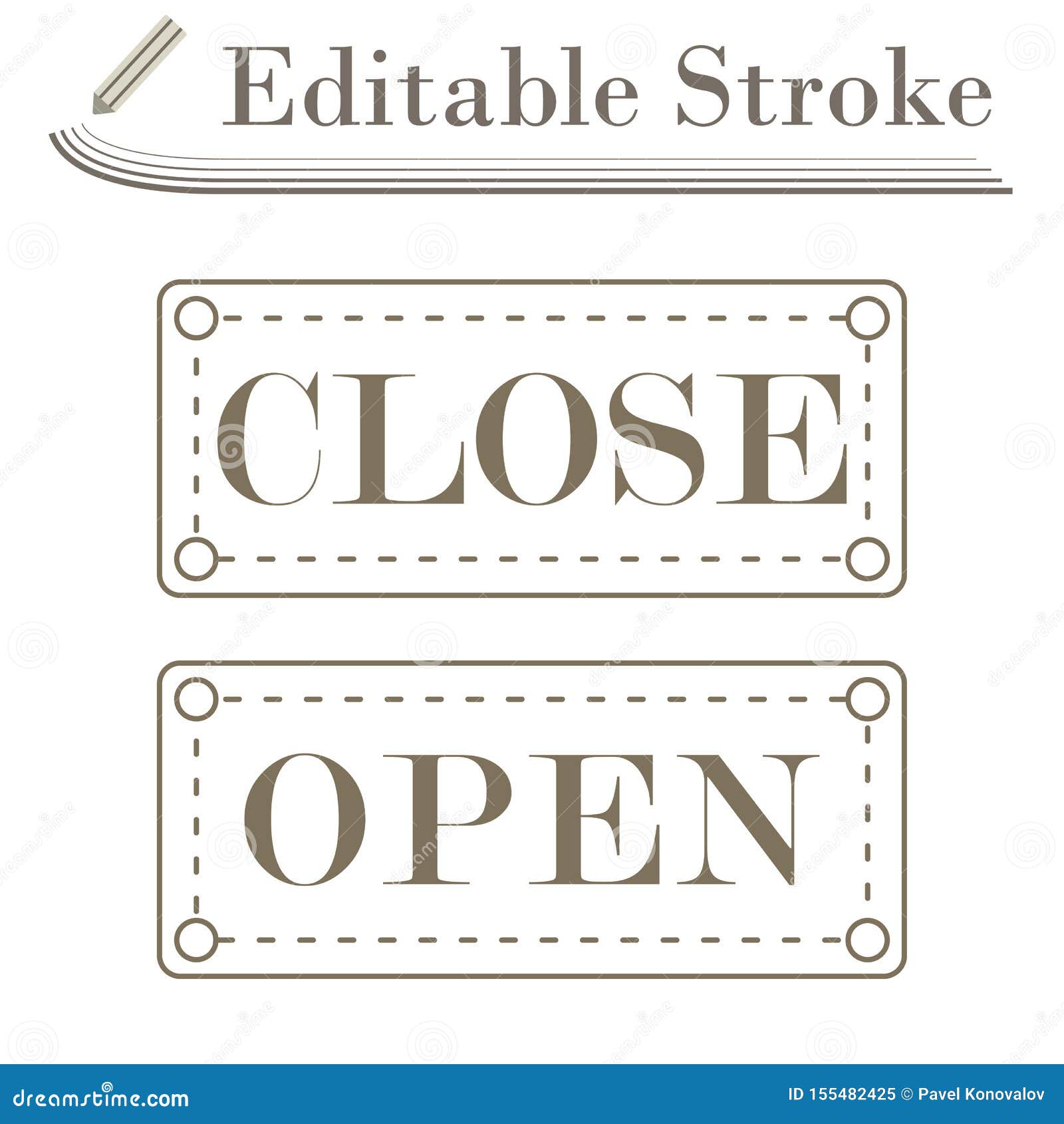 Shop Door Open And Closed Icon Stock Vector Illustration