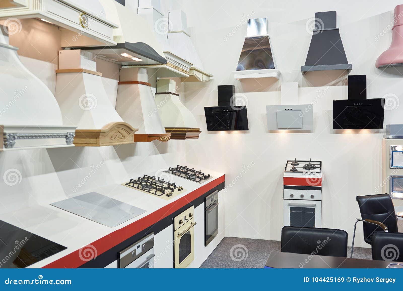 Shop of kitchen appliances stock image. Image of induction 104425169