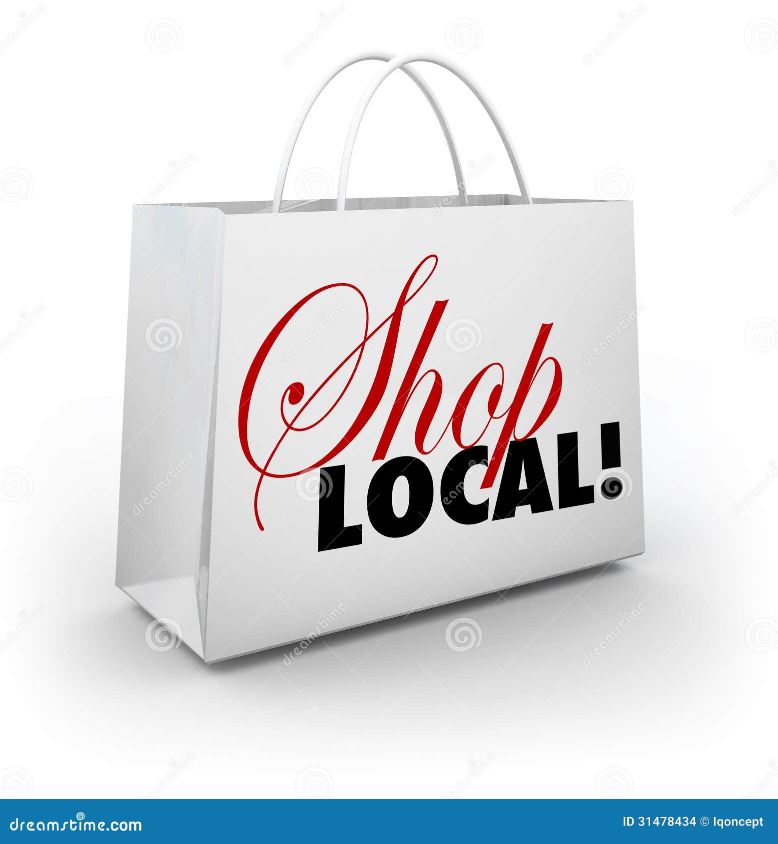 shop local support community shopping bag words