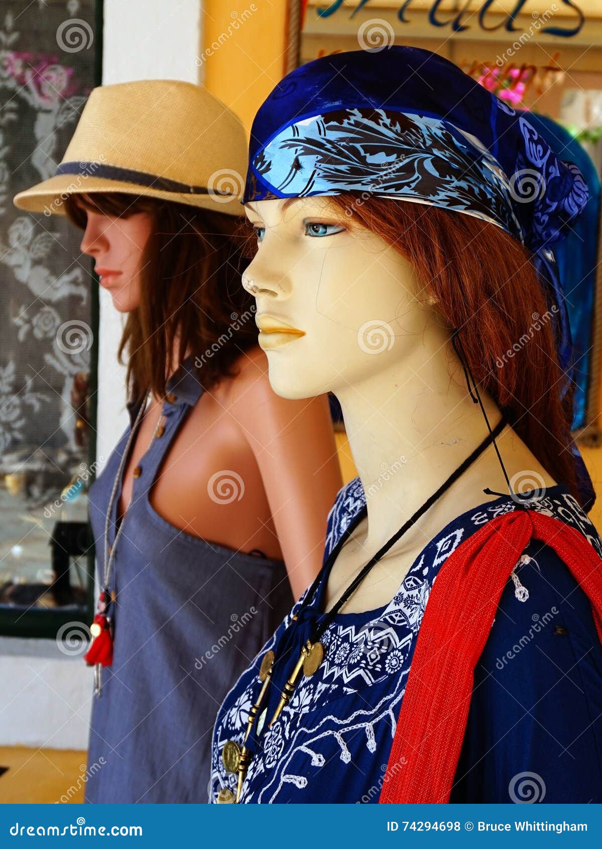 Shop Mannequin in Summer Clothes Stock Photo - Image of eyes, blue ...