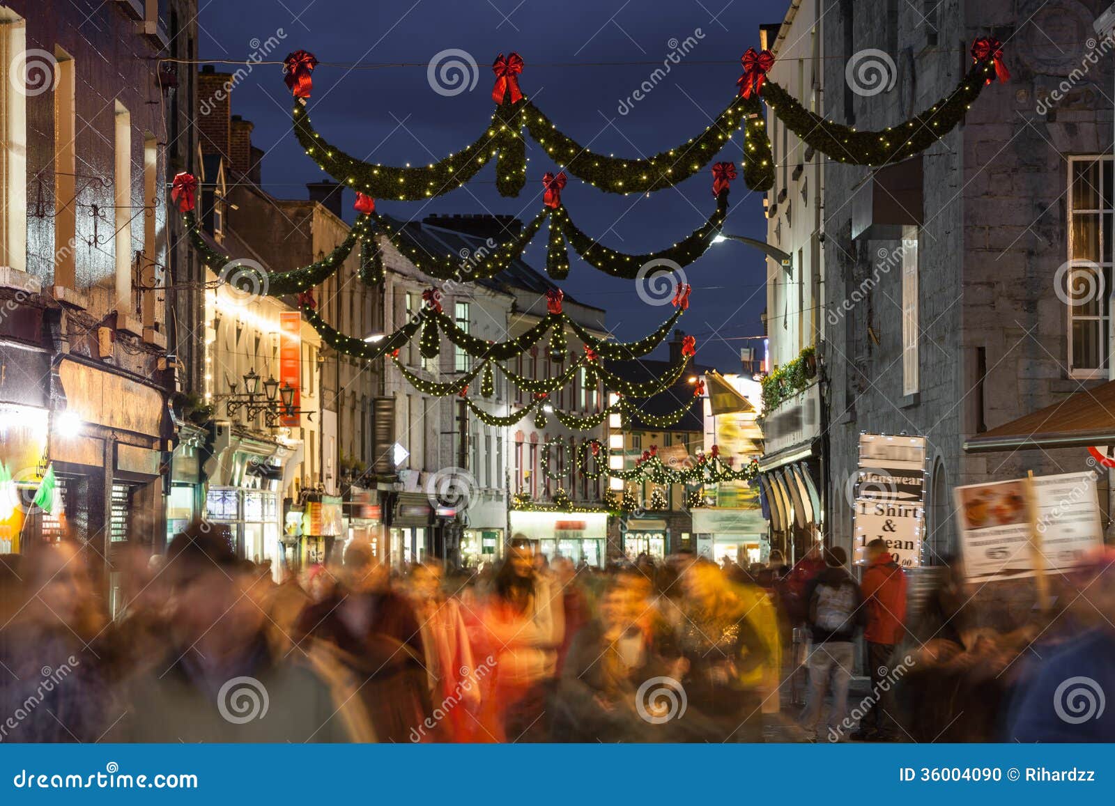 Shop Street At Night Galway Stock Photo Image 36004090