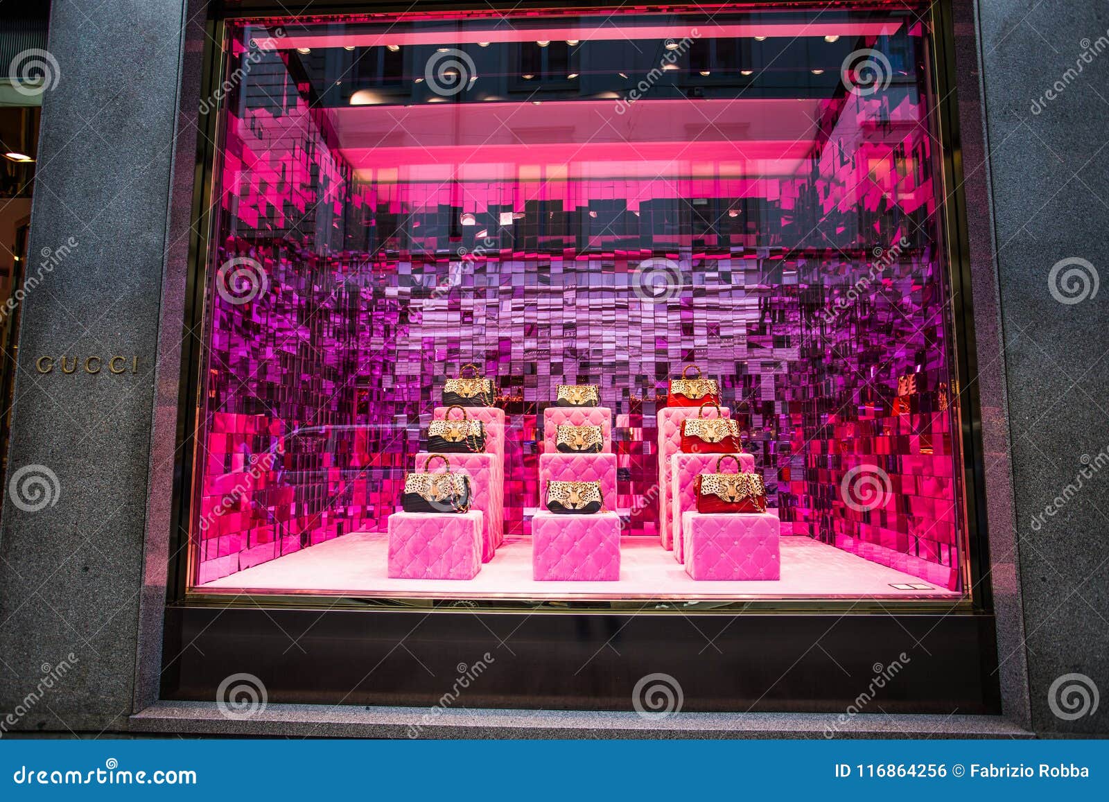 Shop Window Of A Gucci Shop In Milan - Montenapoleone Area, Italy. Gucci Bags Spring Summer 2017 ...