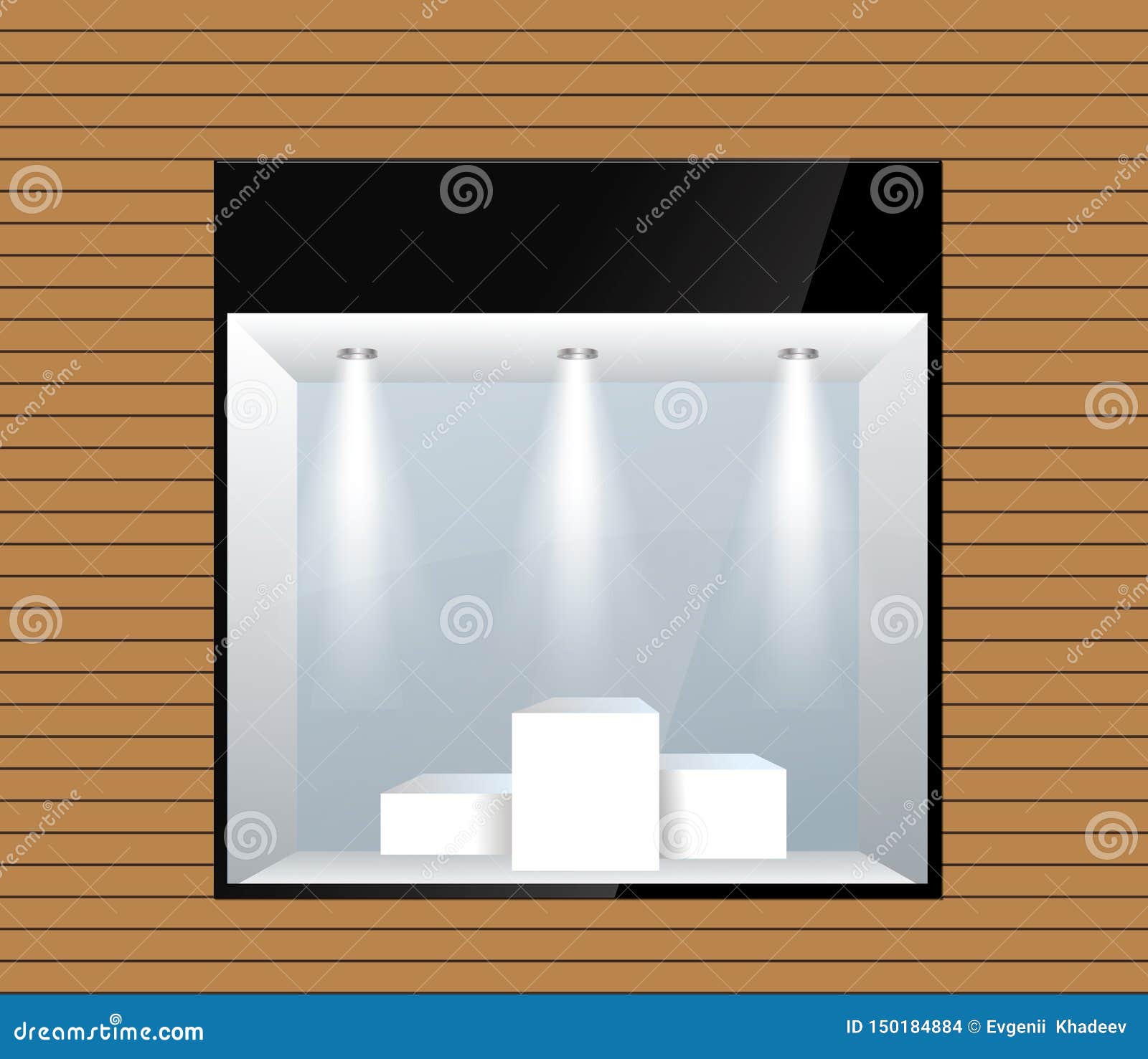 Shop Window with Lighting. Vector Illustration Stock Illustration