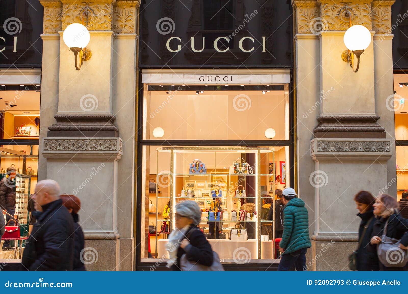 Shop Windows of Gucci Store Editorial Stock Photo - Image of luxurious ...