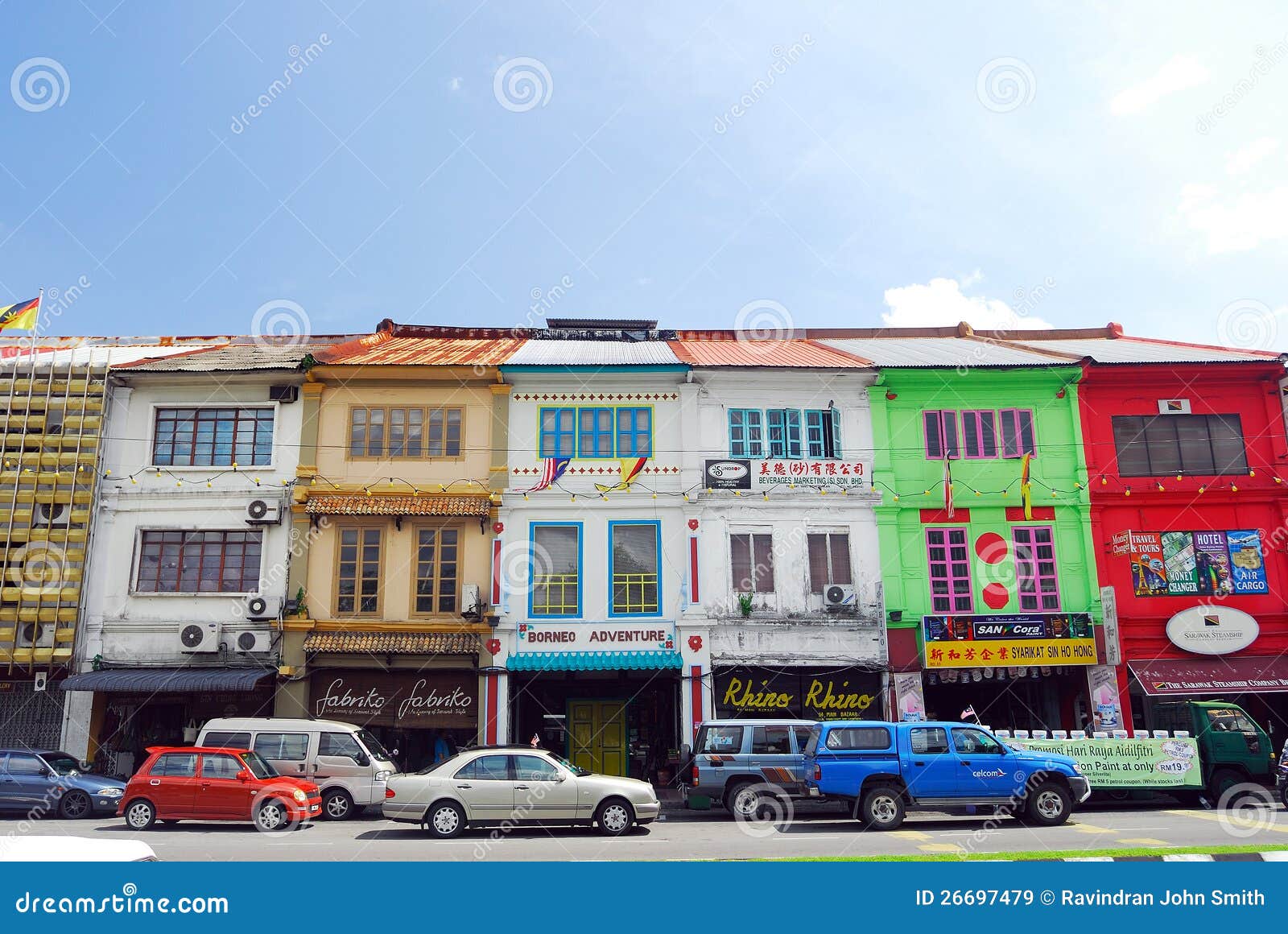 Shophouses At Kuching Town. Editorial Stock Image - Image of asia