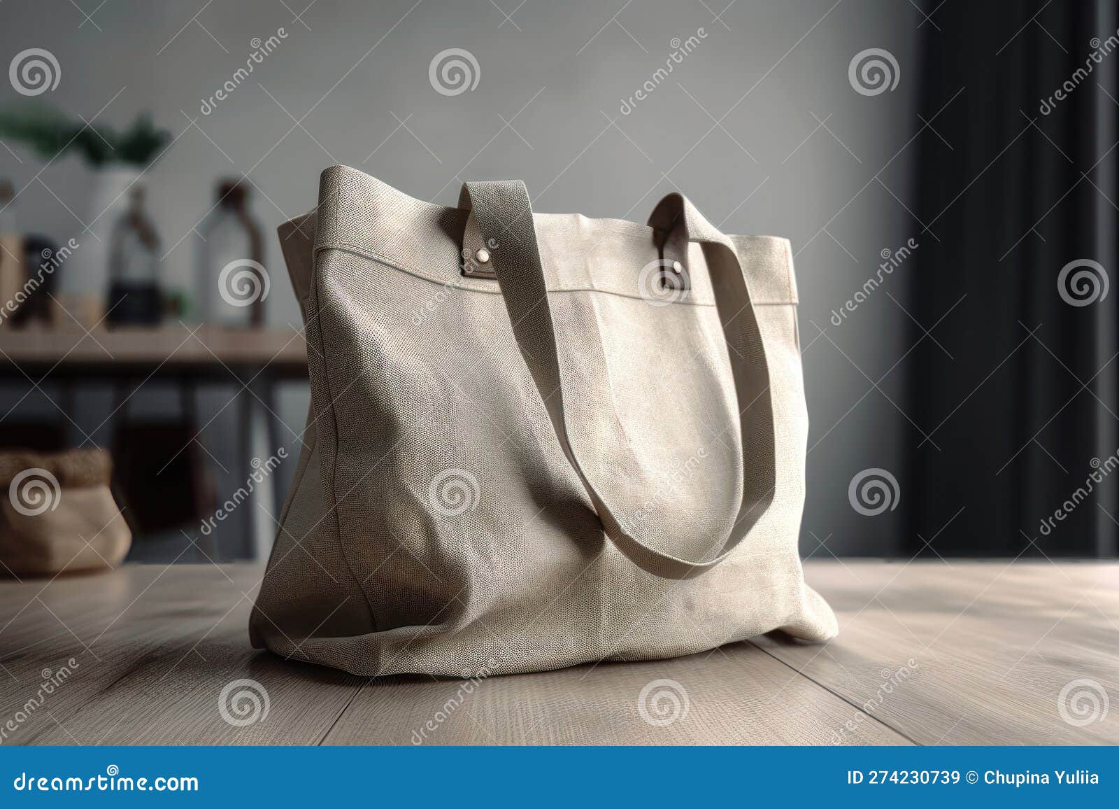 Shopper Bag Linen Mockup. AI Generated Stock Image Image of fabric