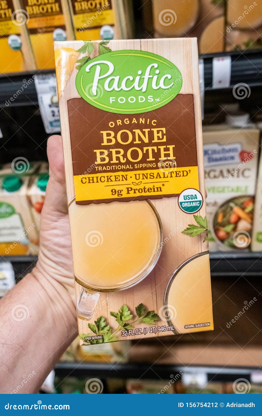 Pacific Foods Bone Broth, Organic, Chicken, Unsalted