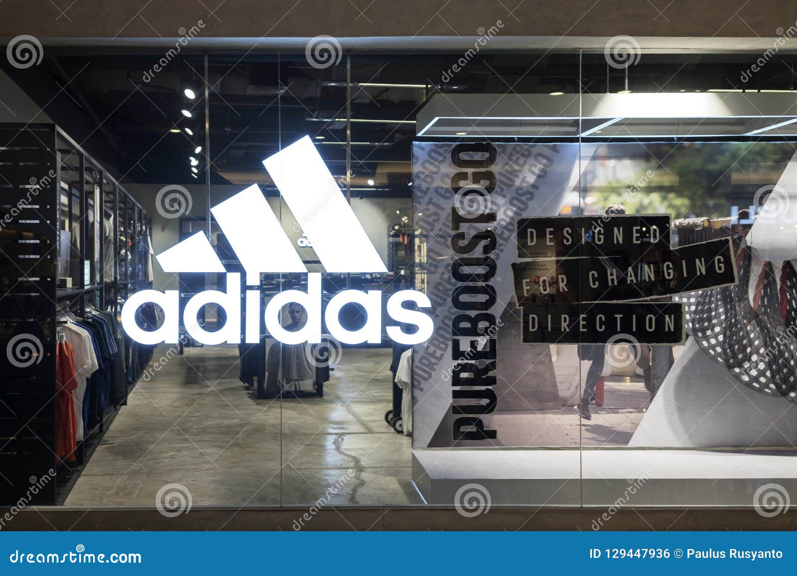 Shoppers are Seen in an Adidas Store Editorial Photo - Image of fashion,