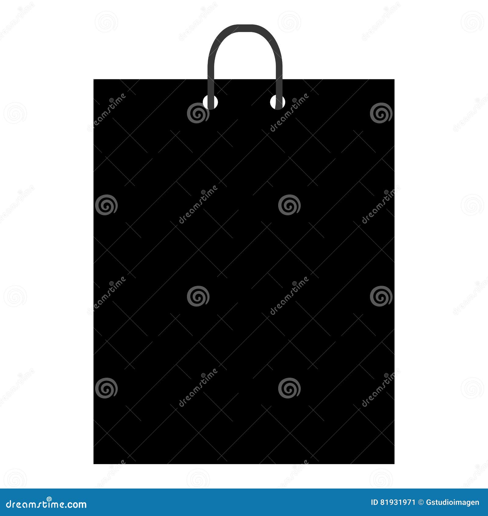 Shopping Bag Black Icon Over White Background Stock Vector