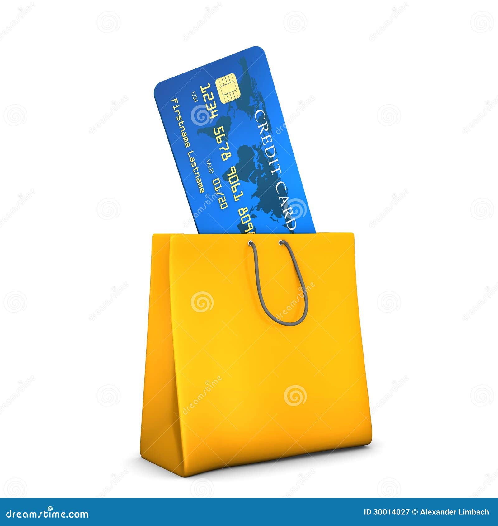 Shopping Bag Credit Card stock illustration. Illustration of money