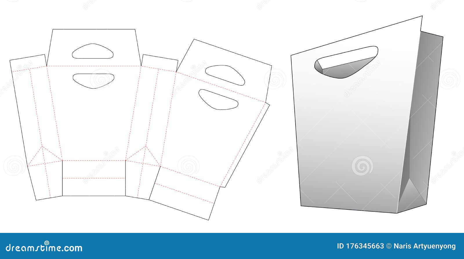 Shopping Bag Die Cut Template Stock Vector Illustration of paper