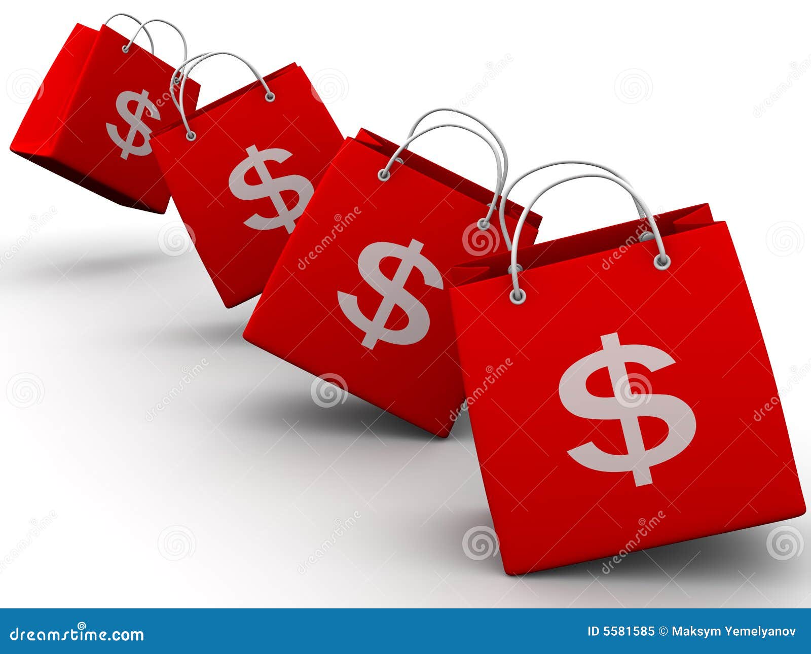 Shopping bag with dollar stock illustration. Illustration of loan 5581585