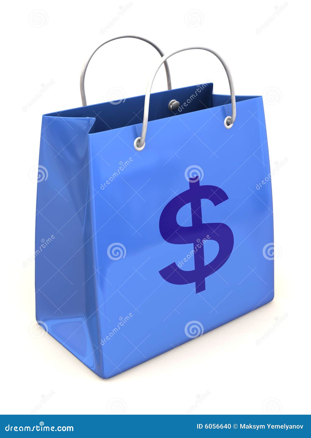 Shopping bag with dollar. stock illustration. Illustration of purse