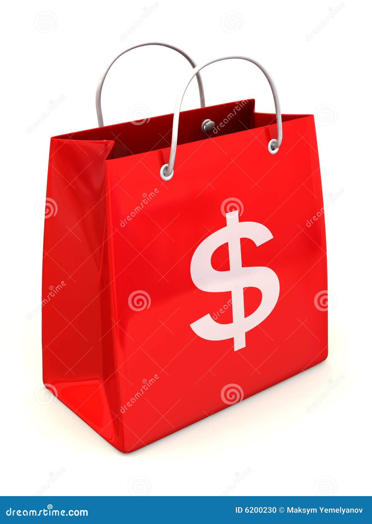 Shopping bag with dollar stock illustration. Illustration of wealth
