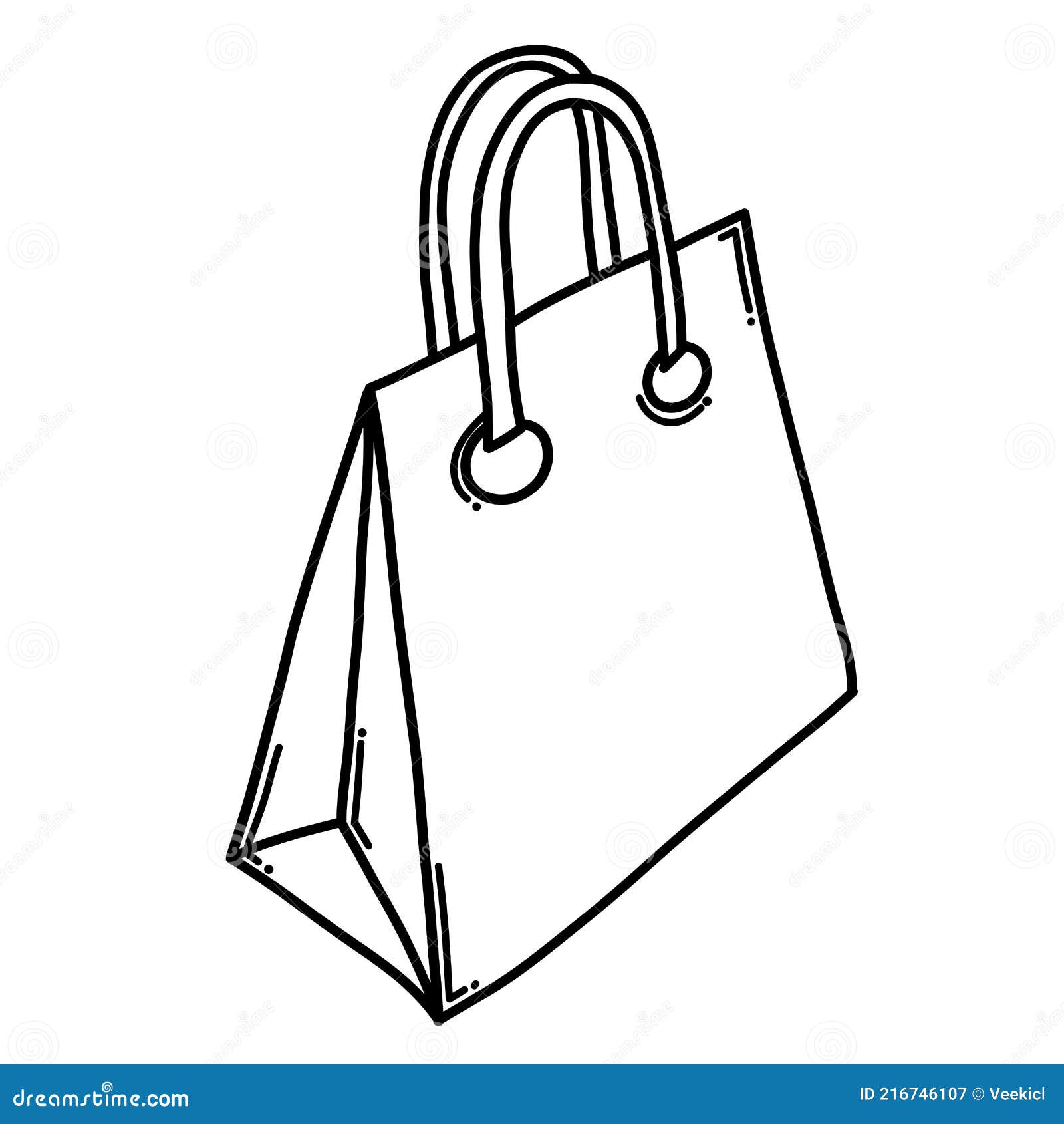 Shopping Bag Doodle Vector Icon. Drawing Sketch Illustration Hand Drawn  Cartoon Line Eps10 Stock Vector - Illustration of packet, gift: 216746107