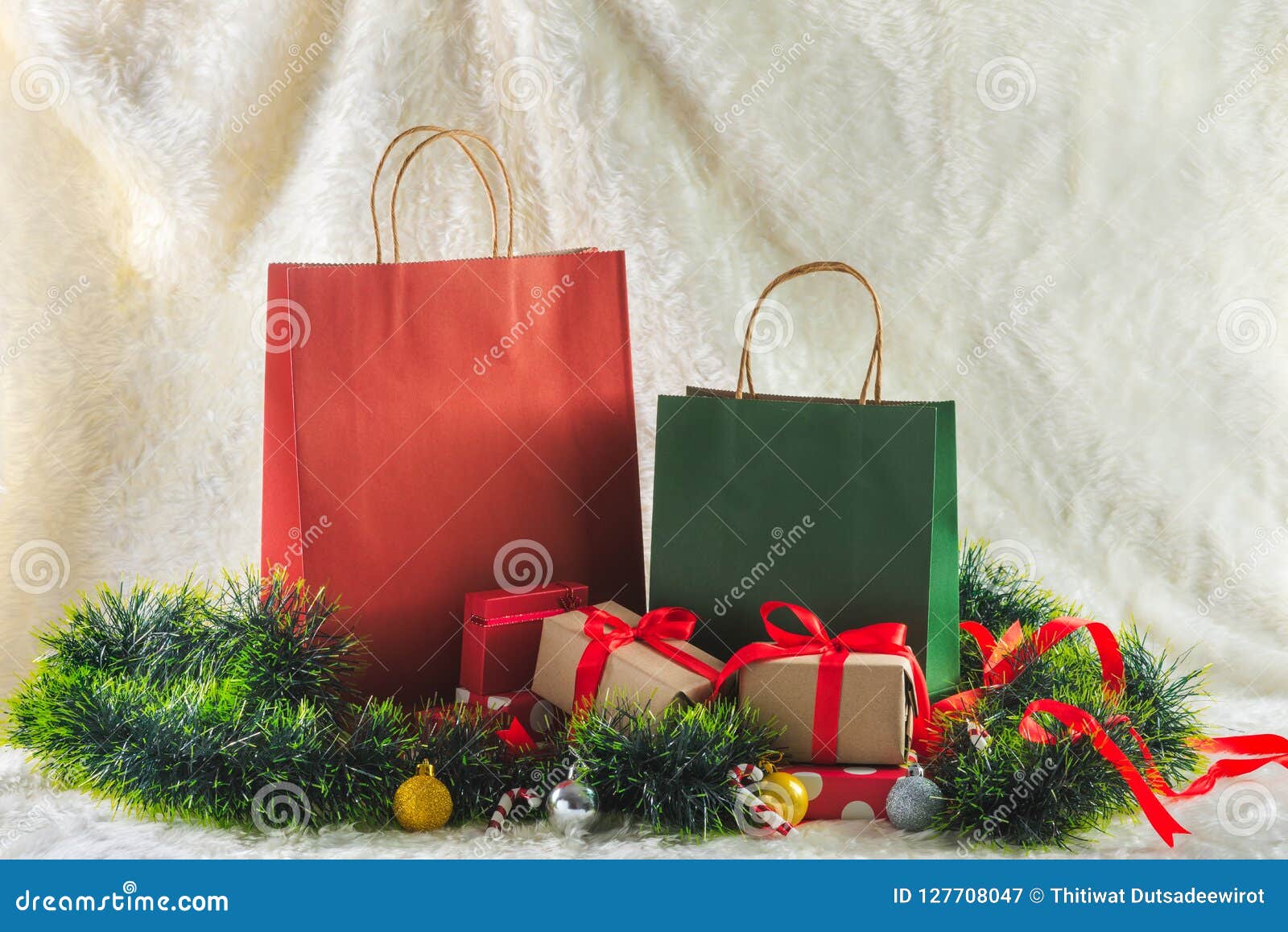 Shopping Bag and Gift Boxes Stock Image Image of present, gift 127708047
