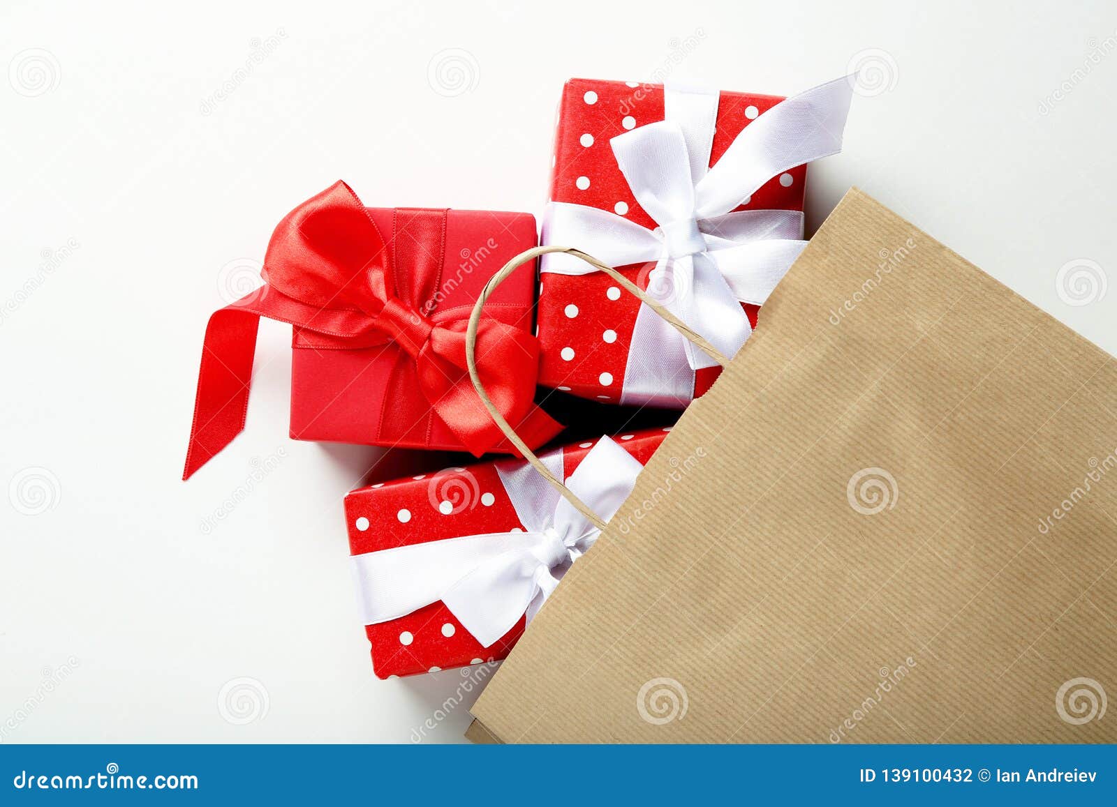Shopping Bag with Gift Boxes Stock Photo Image of commercial, market 139100432
