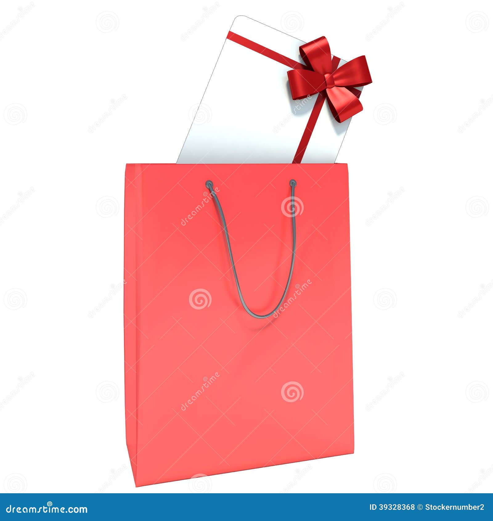 Shopping Bag with Gift Card Stock Illustration Illustration of color