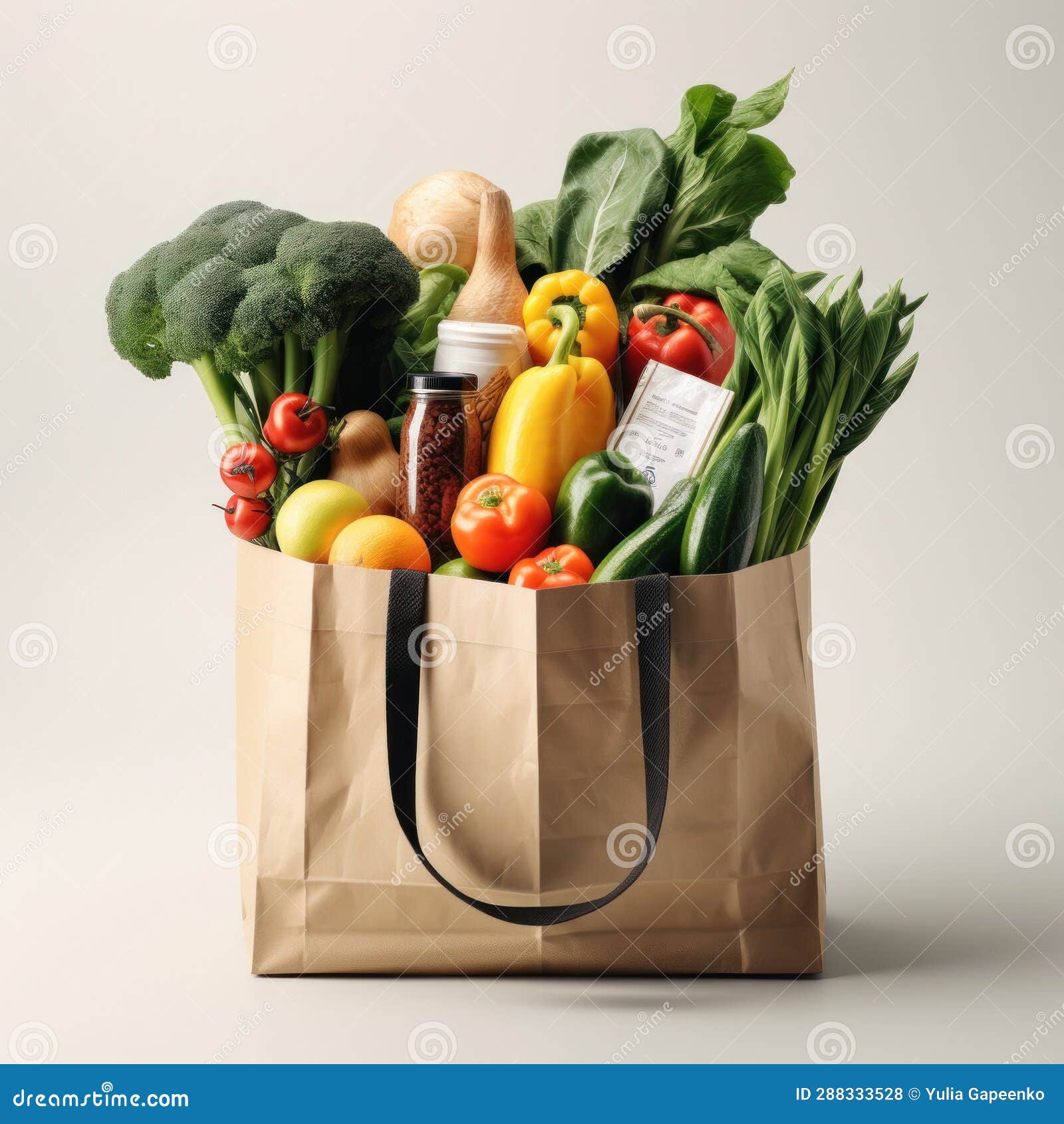Shopping Bag with Groceries Isolated Stock Photo Image of groceries