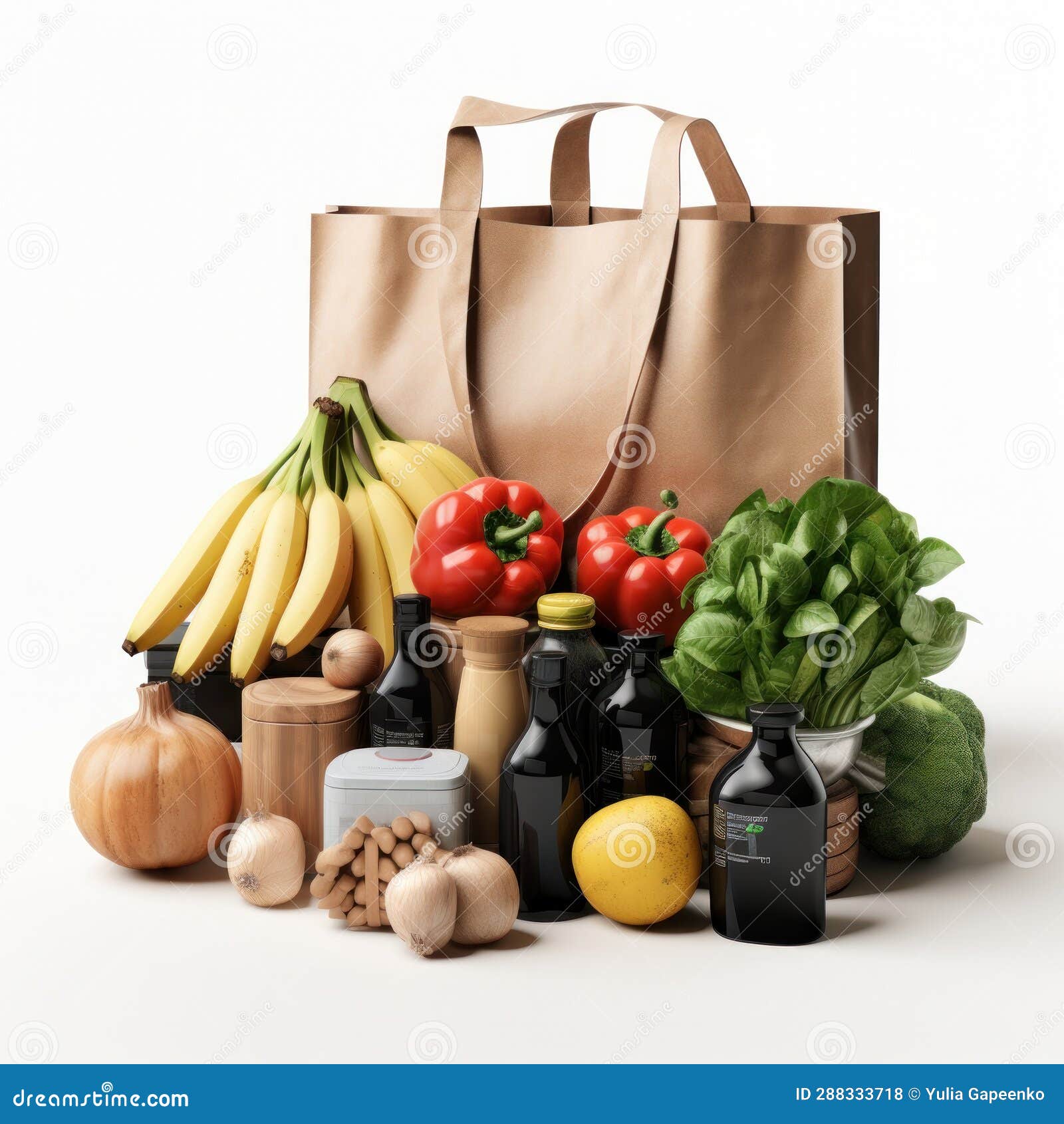 Shopping Bag with Groceries Isolated Stock Photo Image of groceries