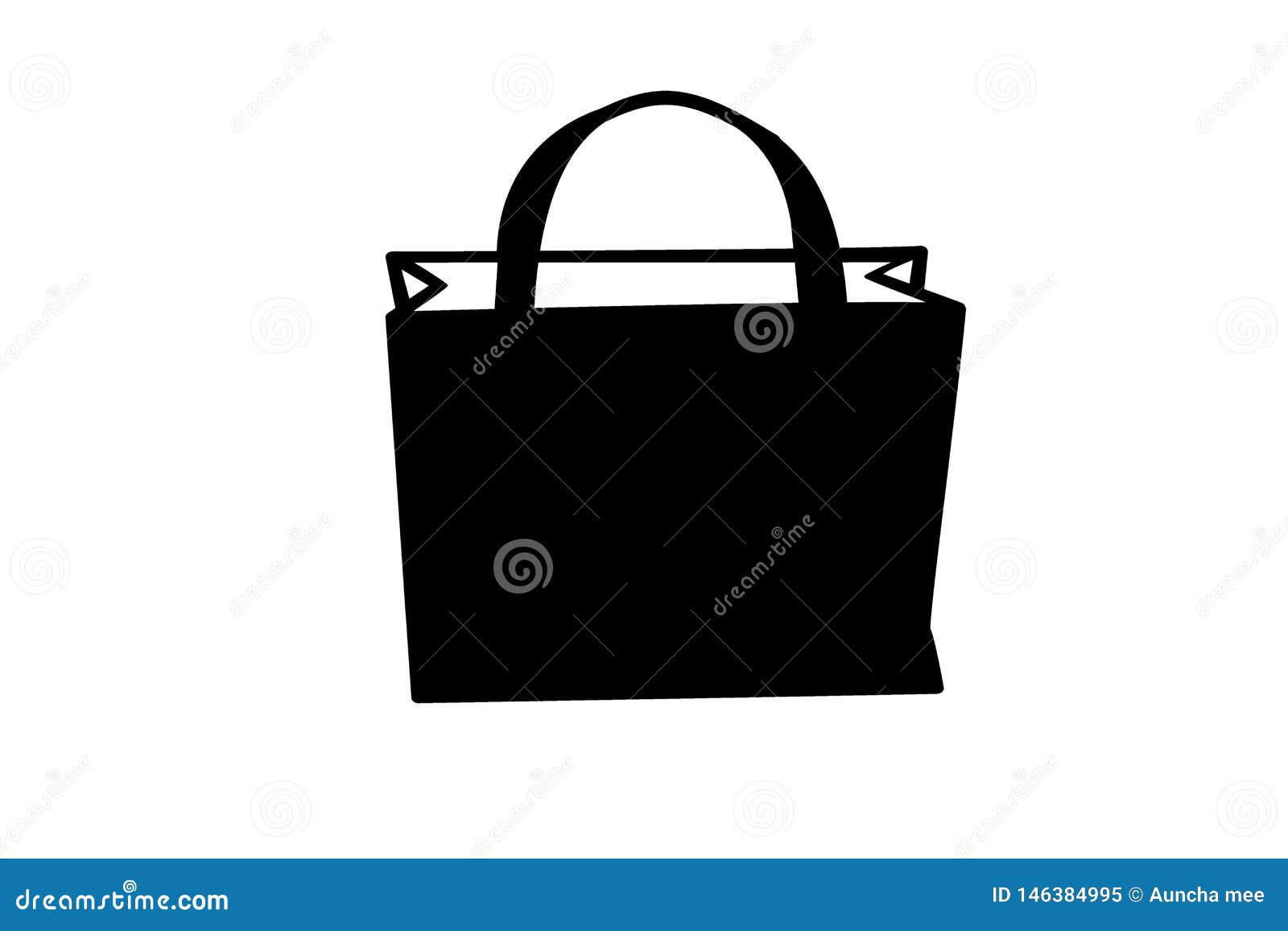 Shopping Bag Icon on White Background. Simple Style Stock Illustration ...
