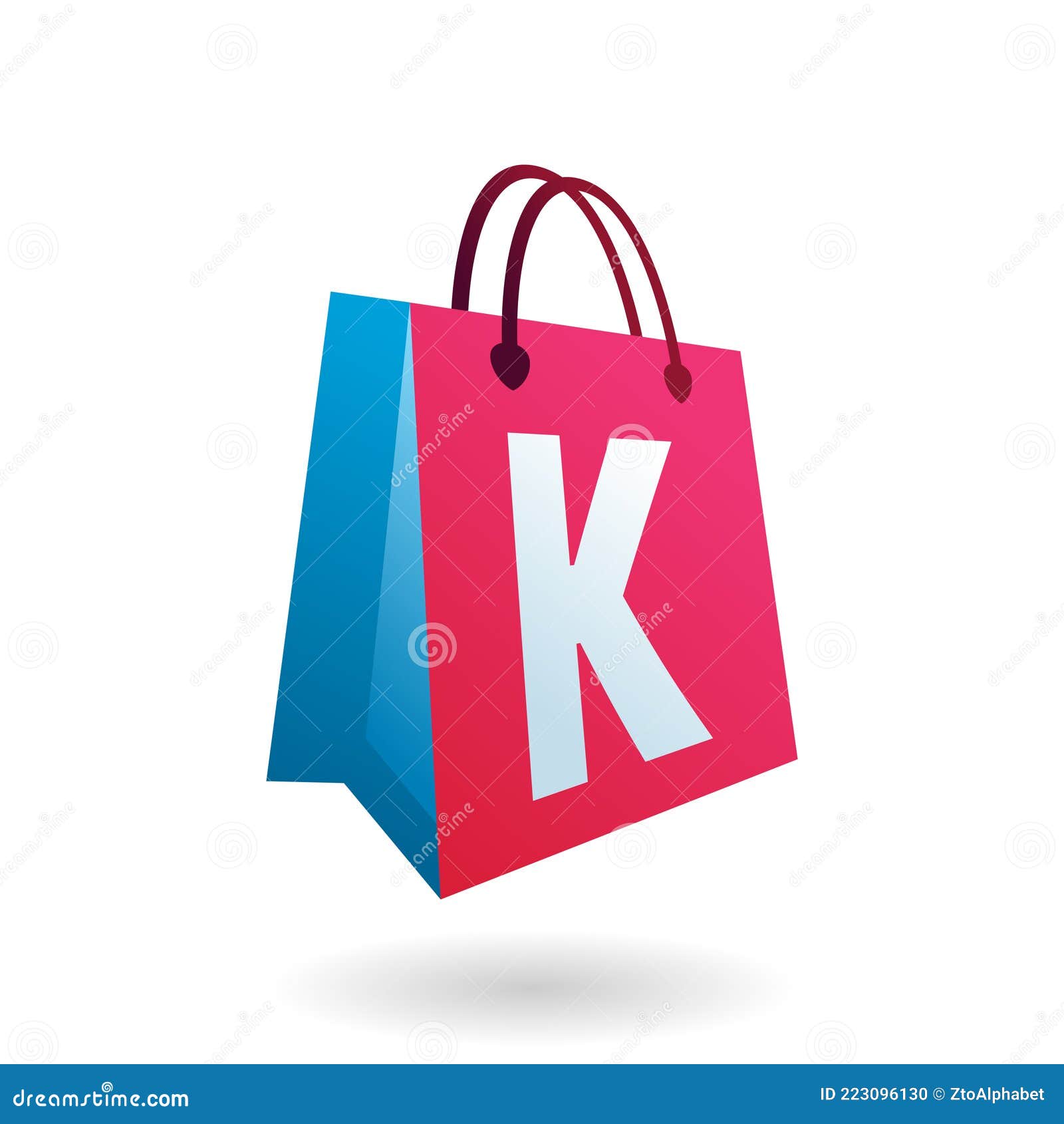 Shopping Bag Letter K Logo stock vector. of -