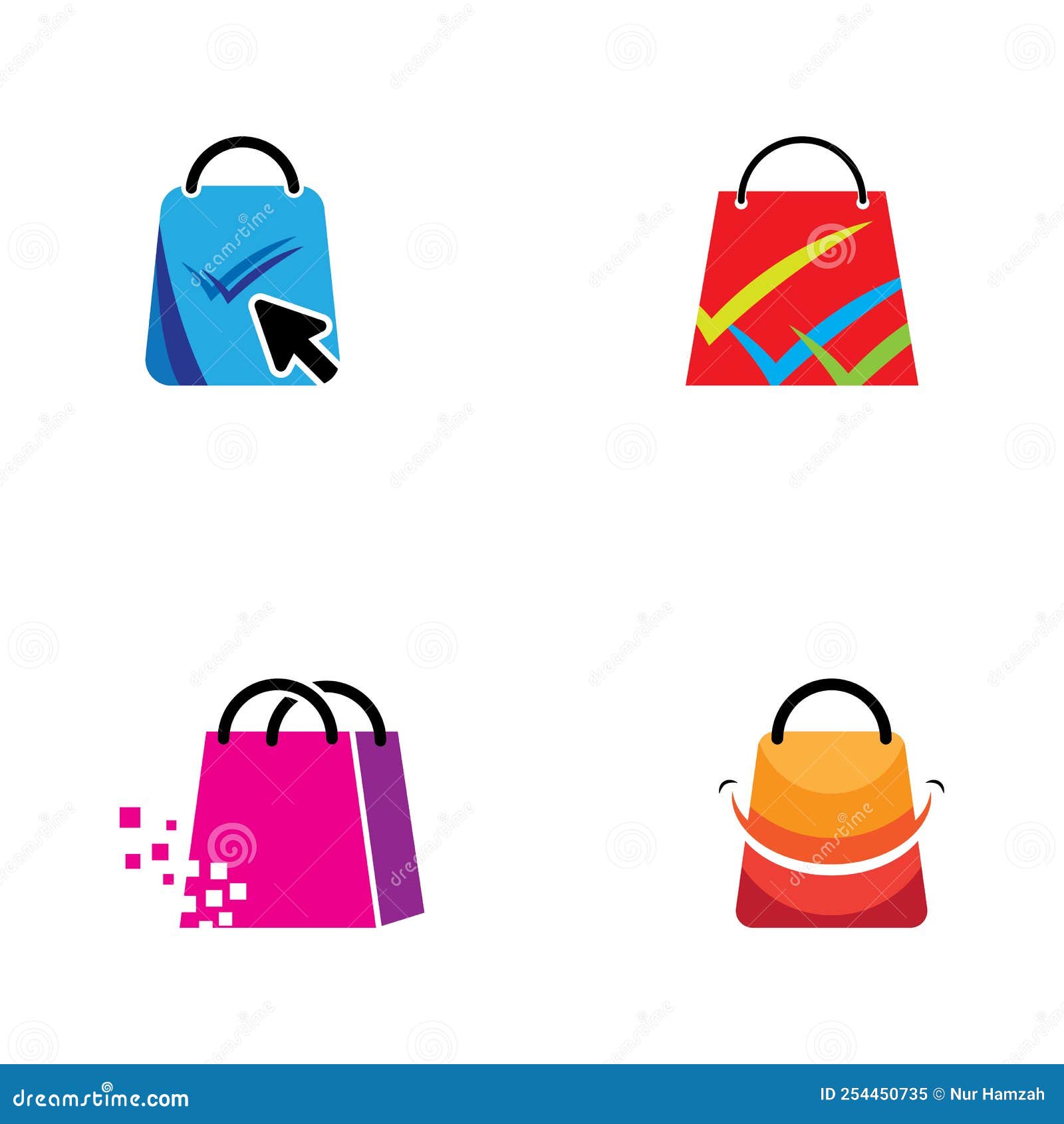 Shopping Bag Logo Vector Illustration Template Stock Vector