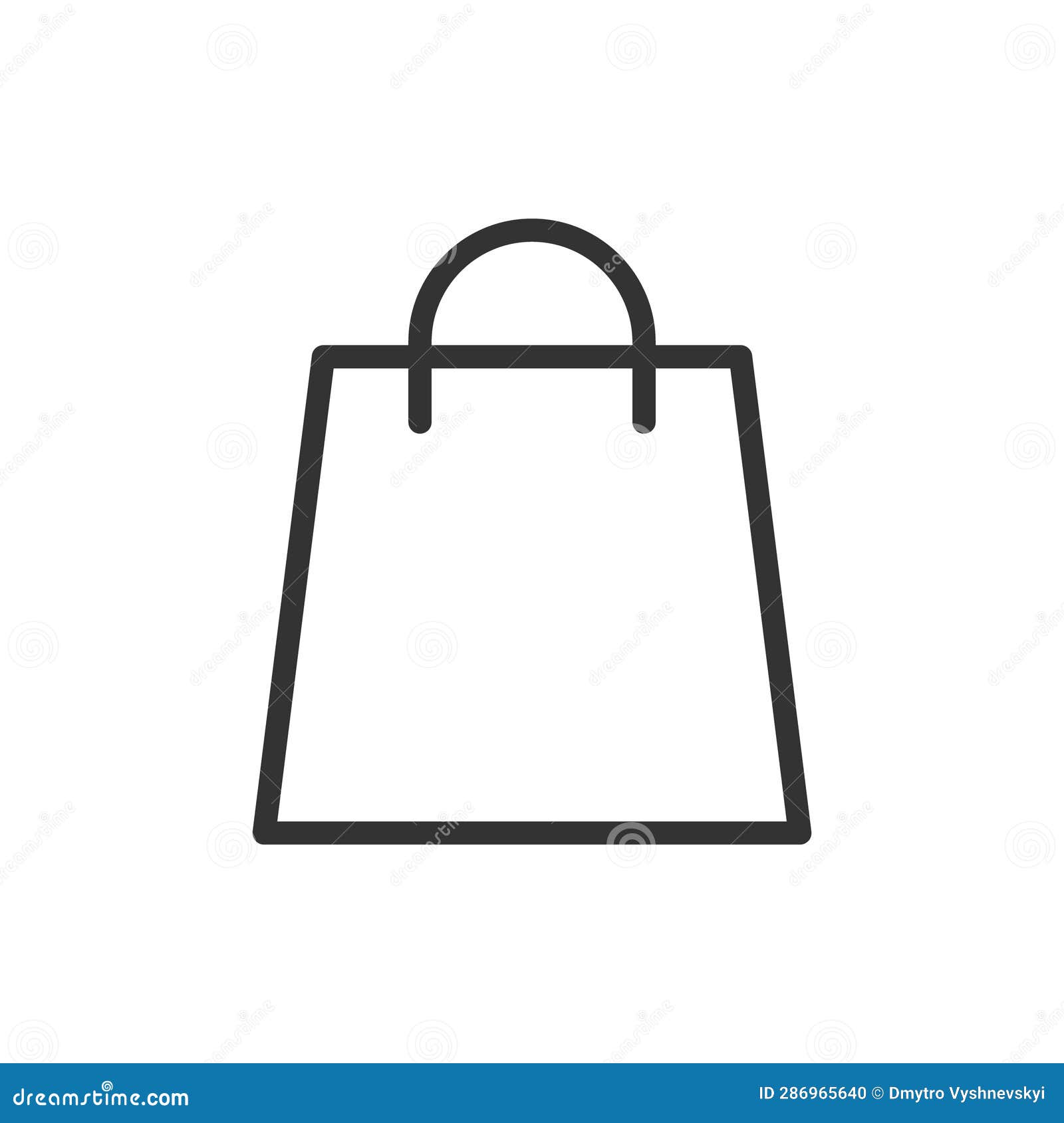 Shopping Bag Outline Vector Icon Stock Illustration Illustration of handle, commerce 286965640