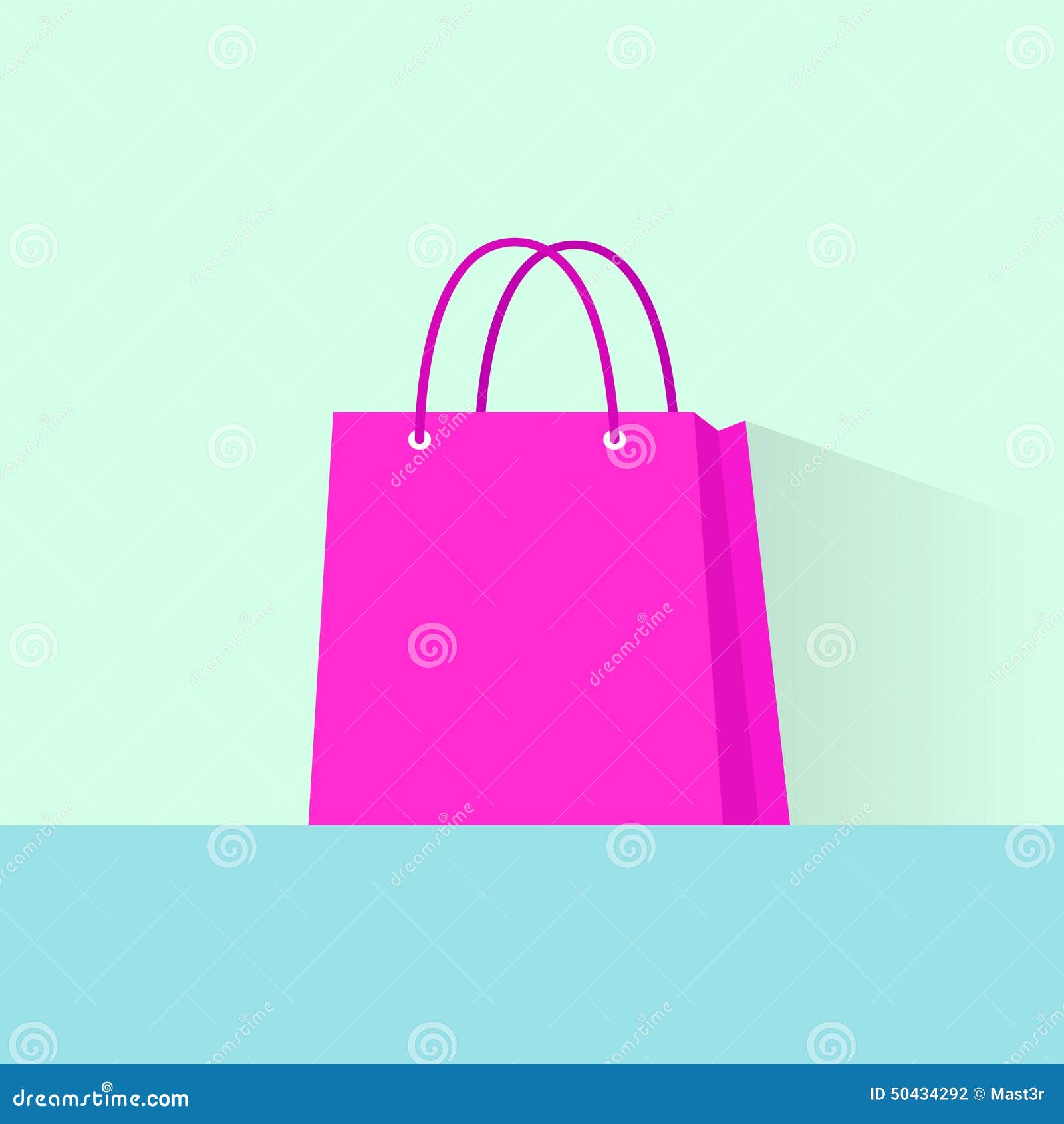 Shopping Bag Pink Flat Design Vector Stock Vector Illustration of
