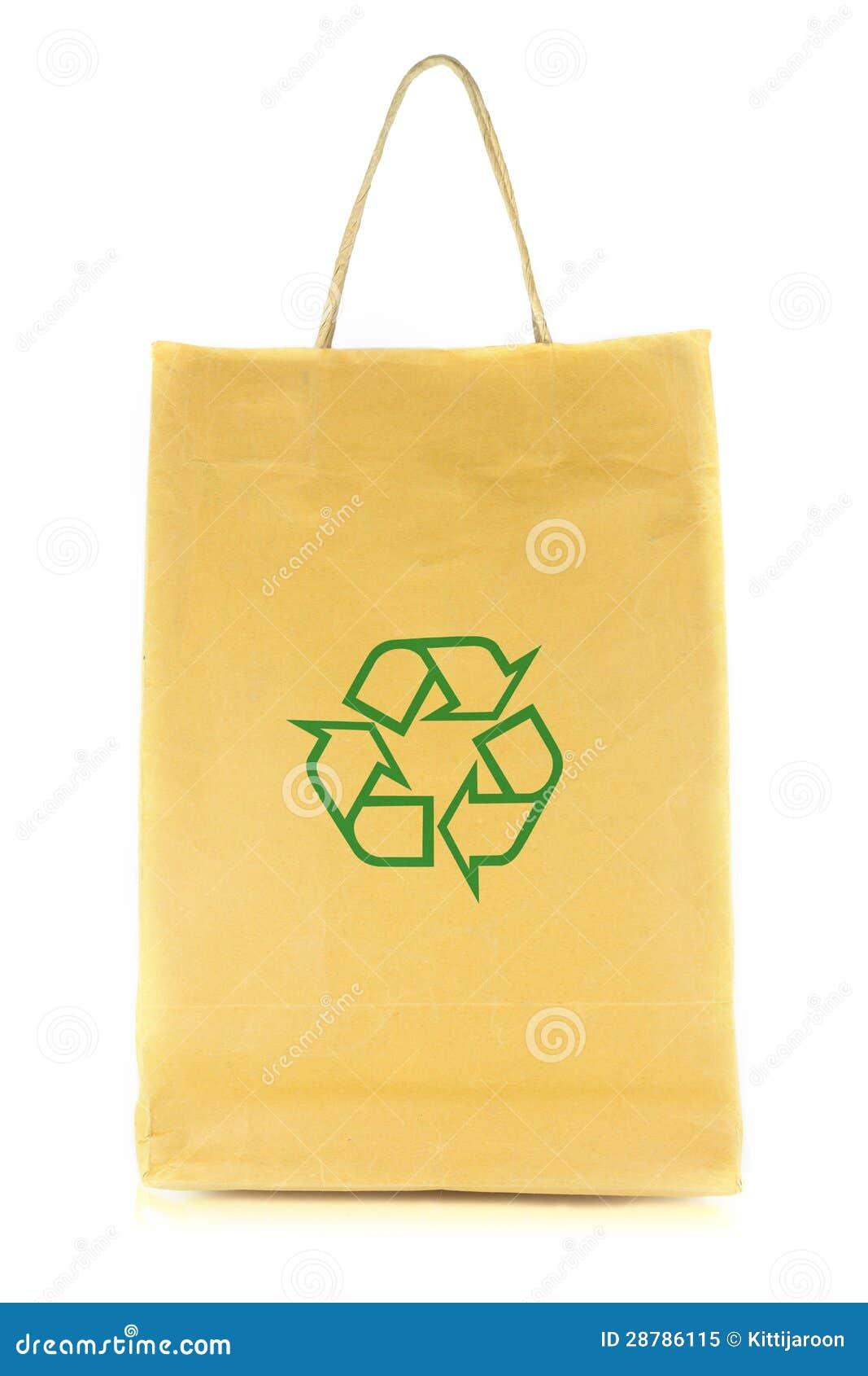 Shopping Bag with Recycle Symbol Isolated on White Background Stock ...