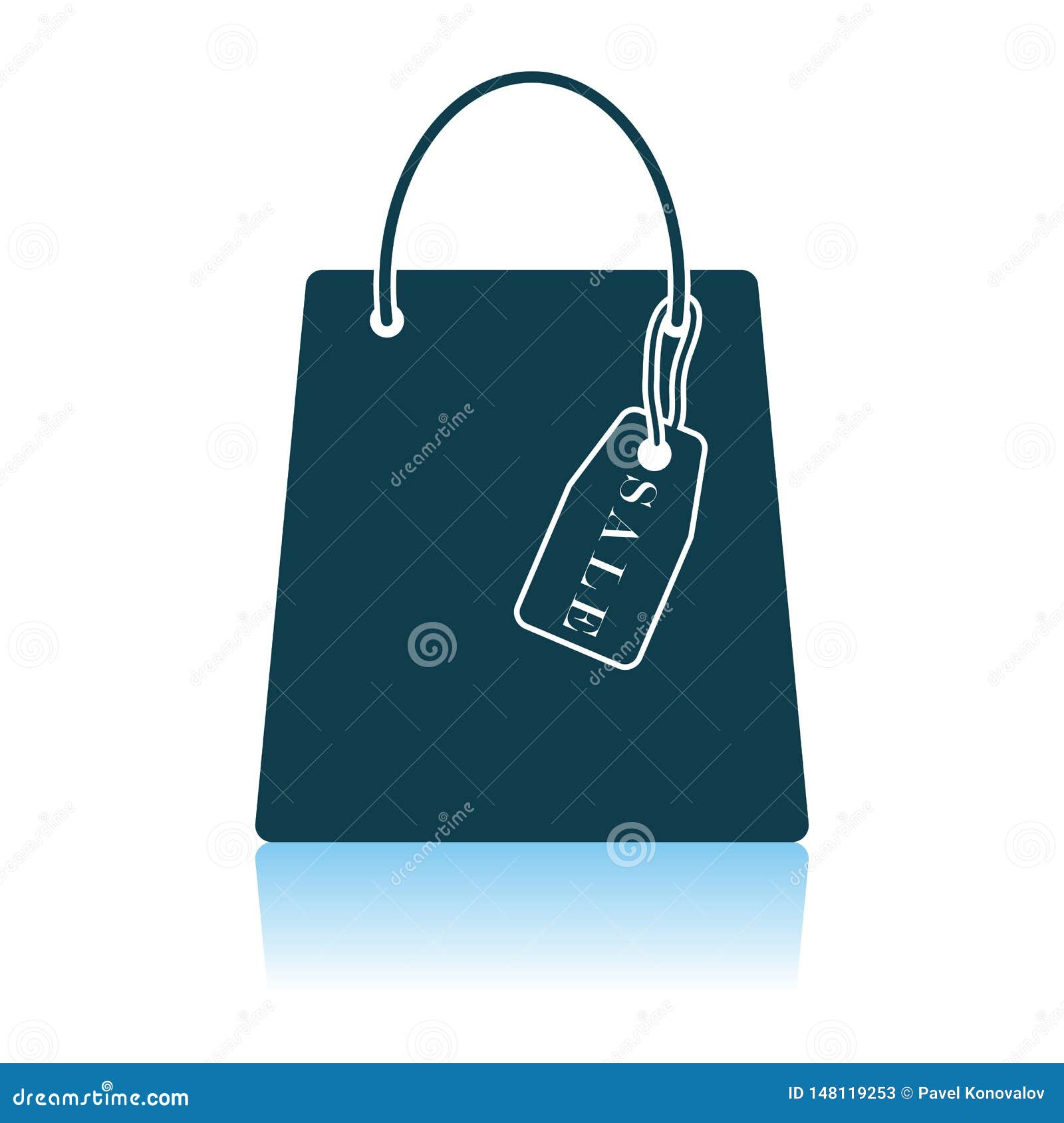Download Shopping Bag With Sale Tag Icon Stock Vector ...