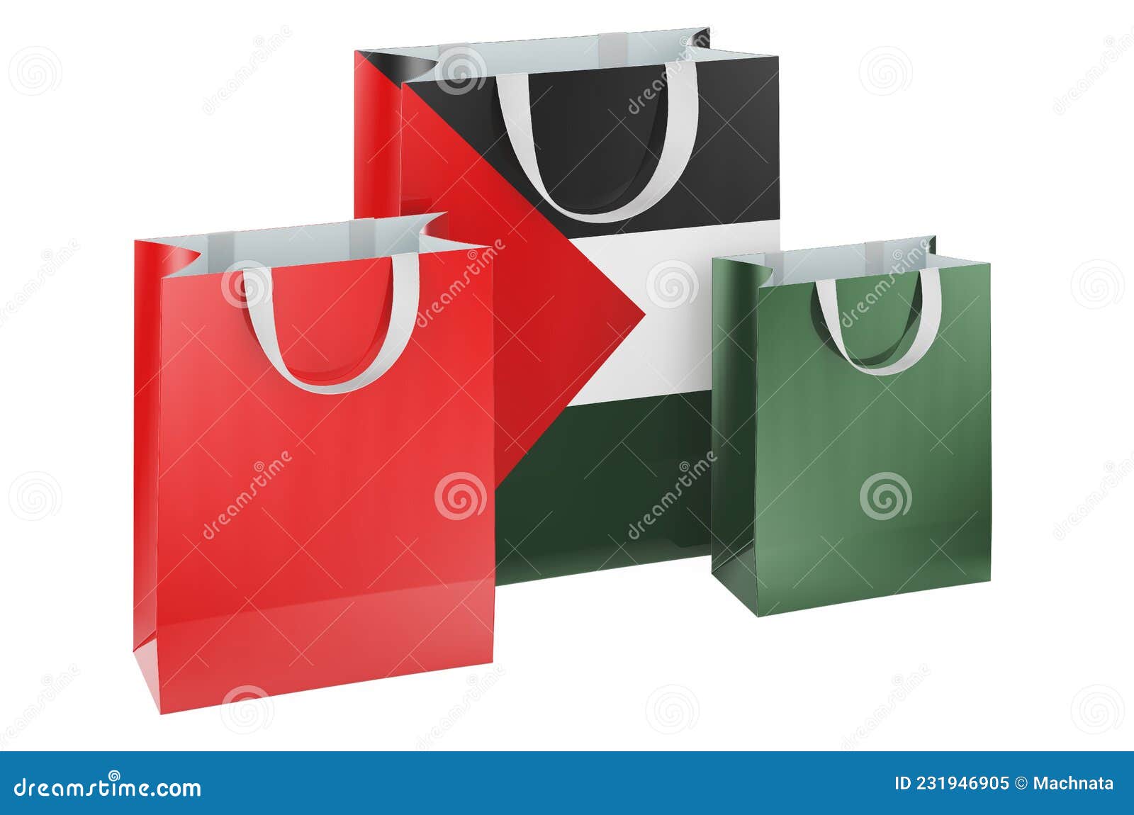 Shopping Bags with Palestinian Flag. Shopping in Palestine, Concept. 3D ...