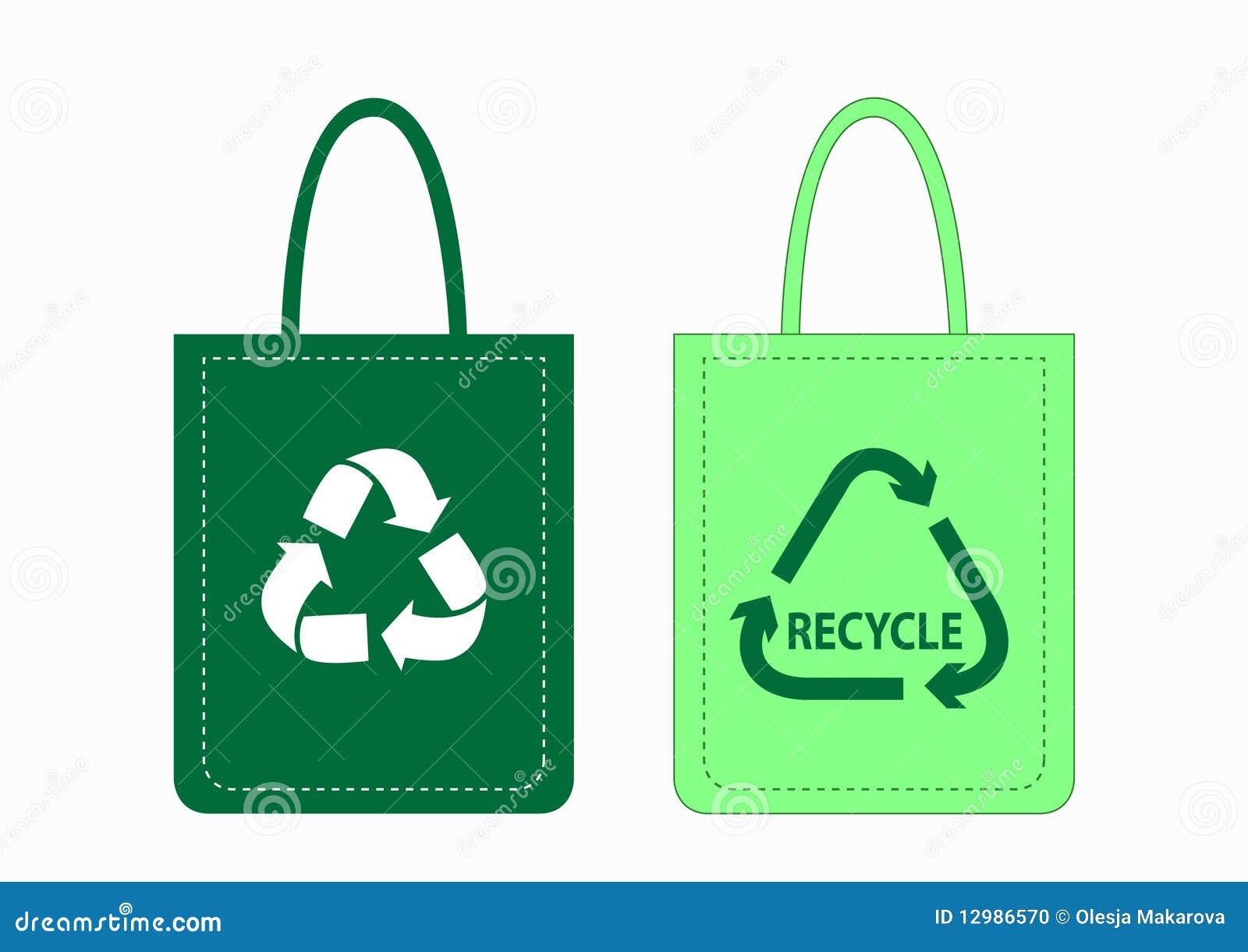 Shopping Bags With Recycle Symbols Stock Photo - Image: 12986570