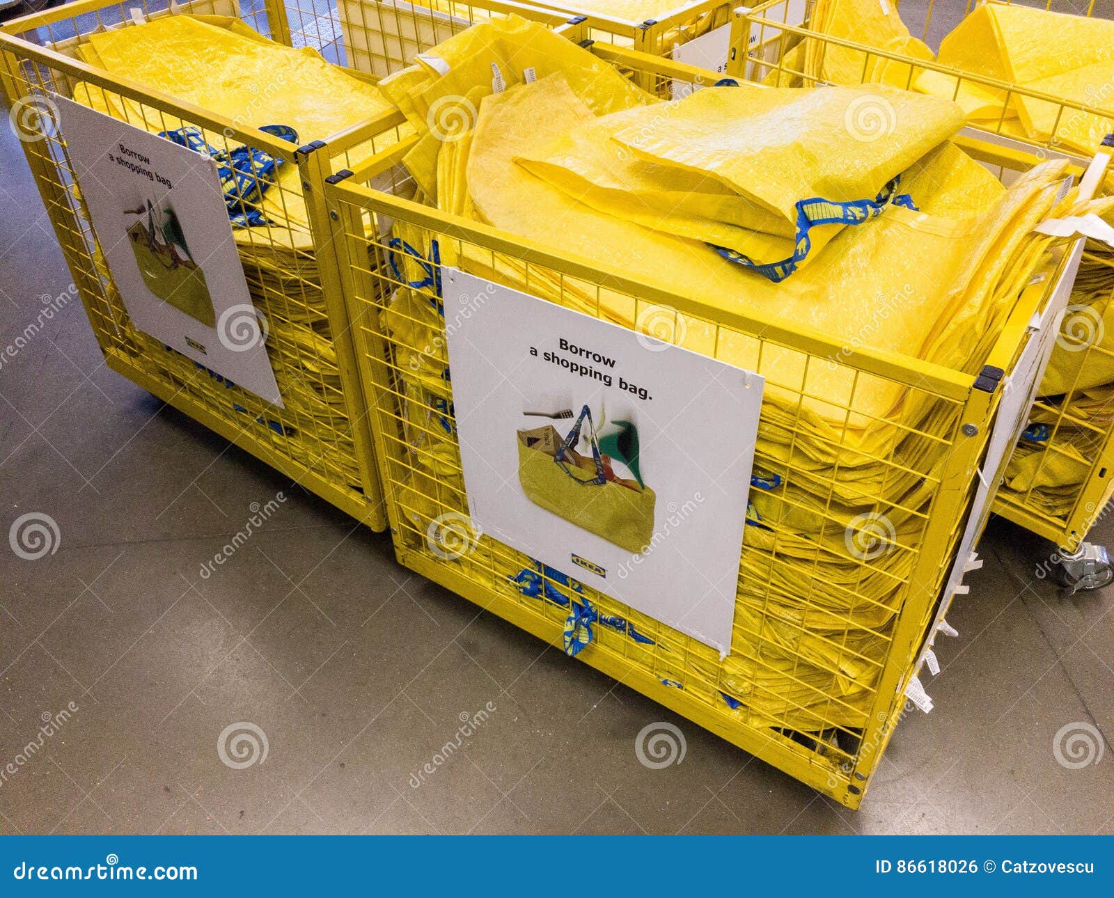 Yellow Shopping Carts Editorial Photo 64190035