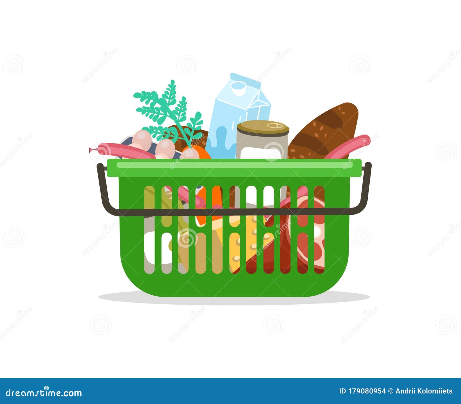 Basket market buy shop store design Royalty Free Vector