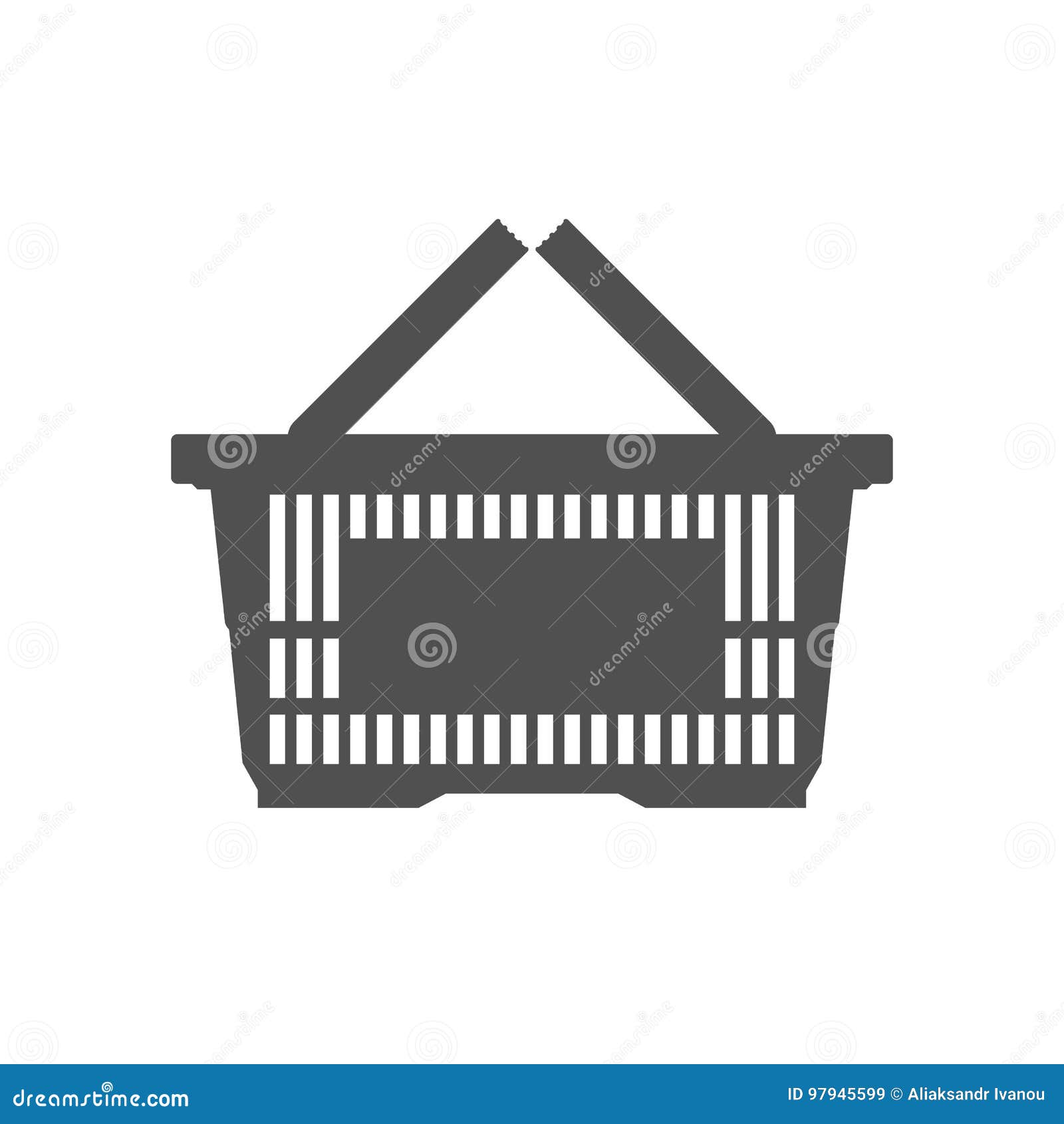 Shopping Basket Icon. Flat Icon. Vector Illustration. Stock Vector