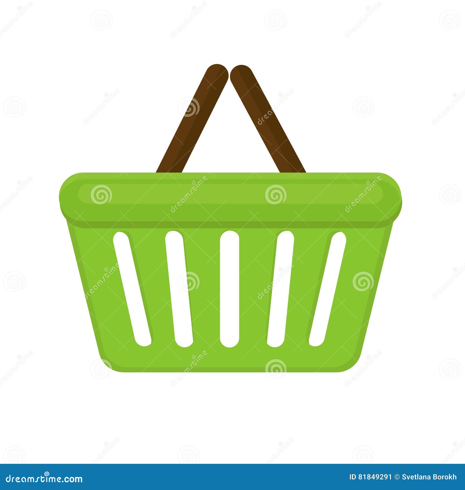 Download Shopping Basket Icon Flat Style. On White Background. Bag ...