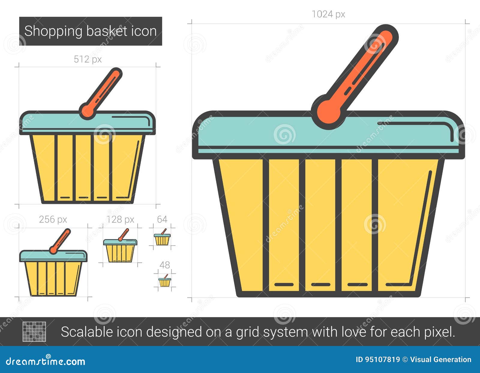 shopping basket line icon.