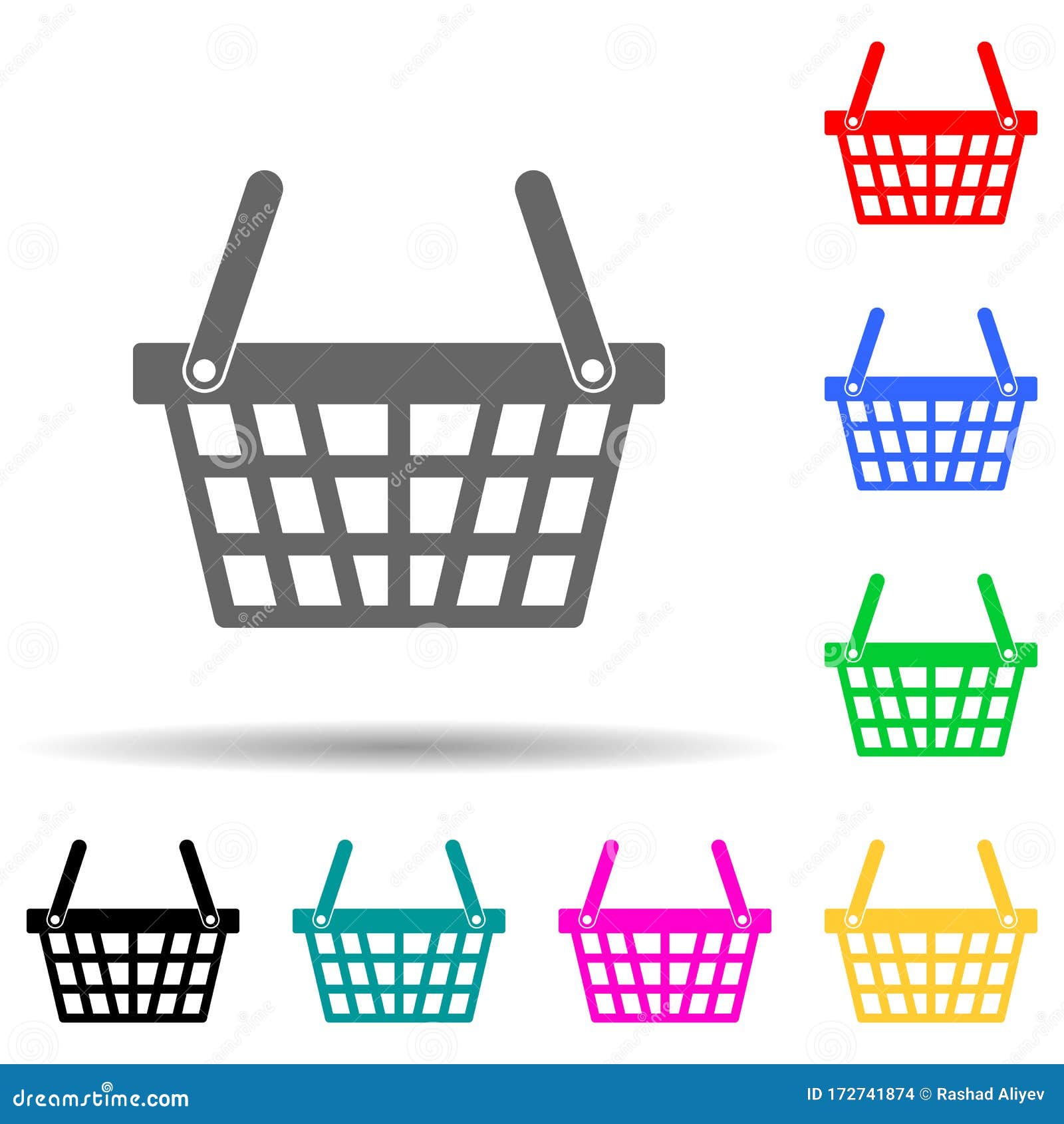 Download Shopping Basket Multi Color Style Icon. Simple Glyph, Flat ...