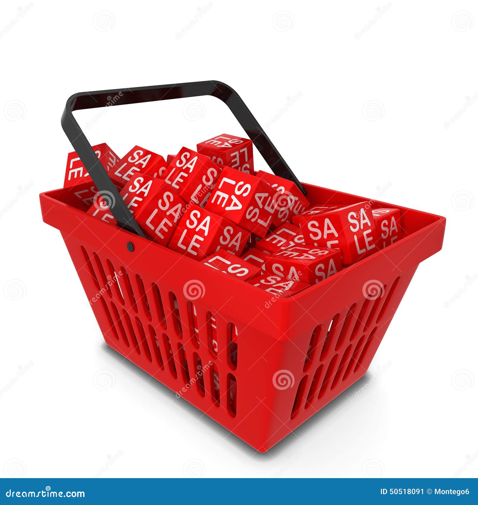 Shopping Basket with Sale Discount Boxes Stock Illustration