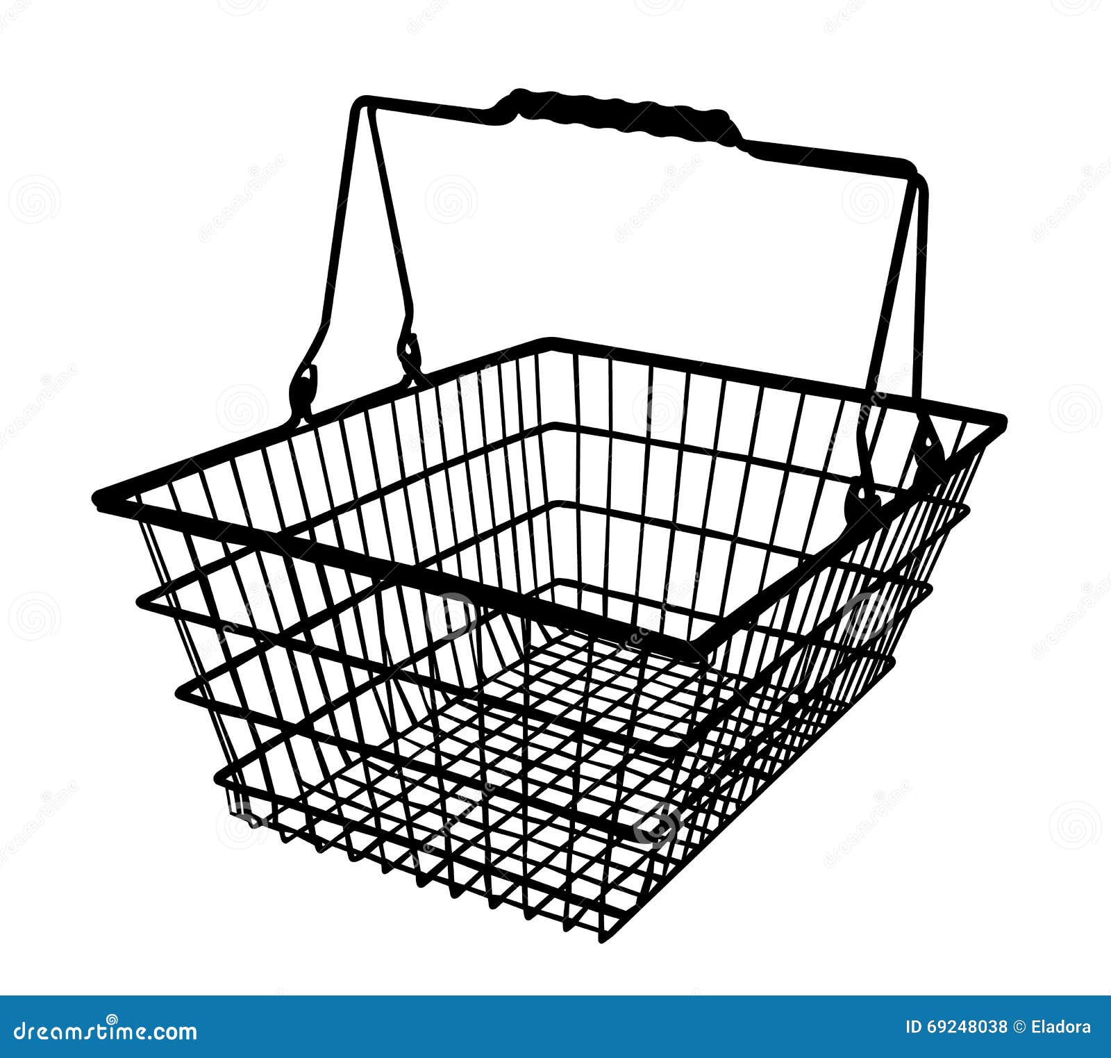 A Shopping Basket Silhouette Vector Stock Vector Illustration of